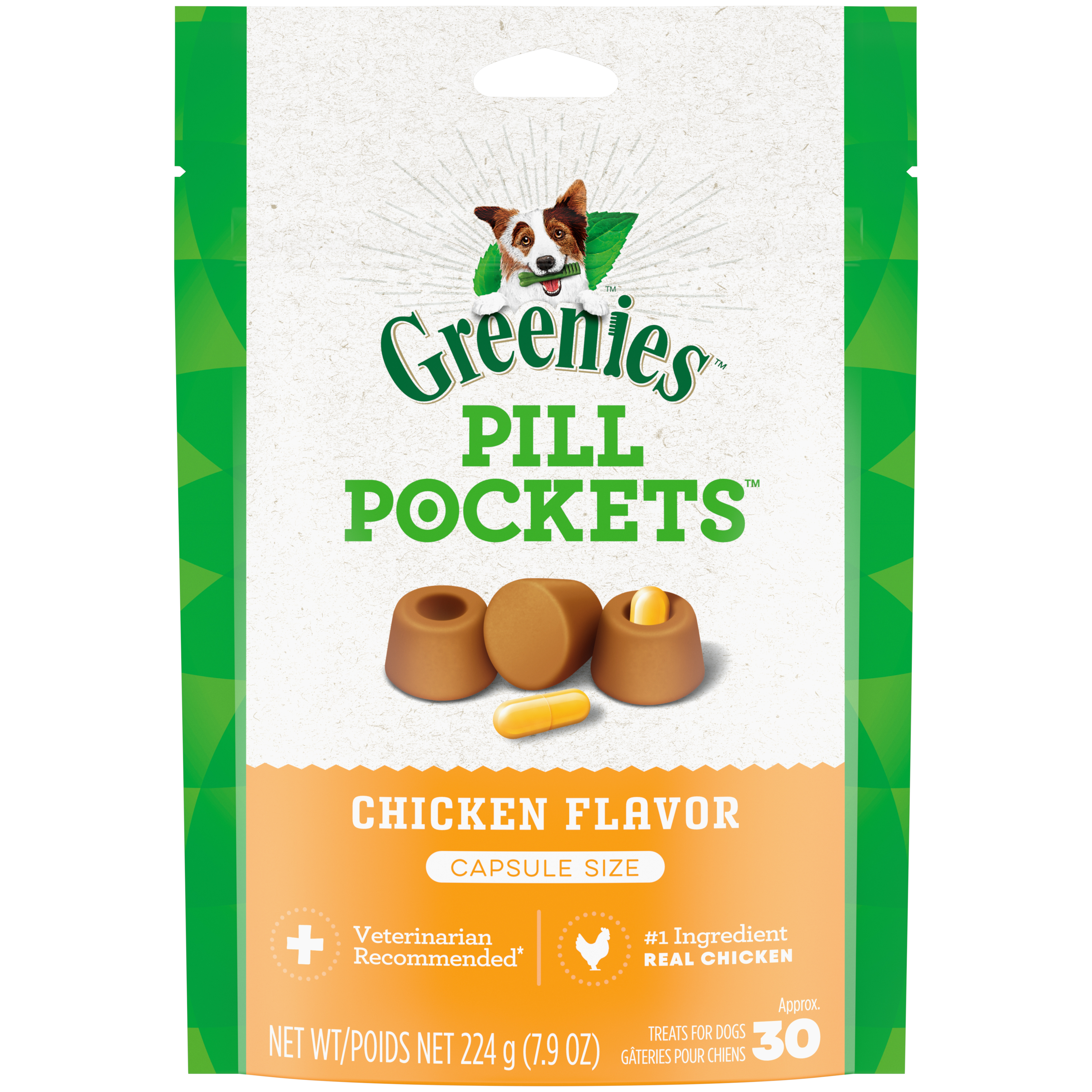 Greenies Pill Pocket Dog Capsules Chicken 7.9oz