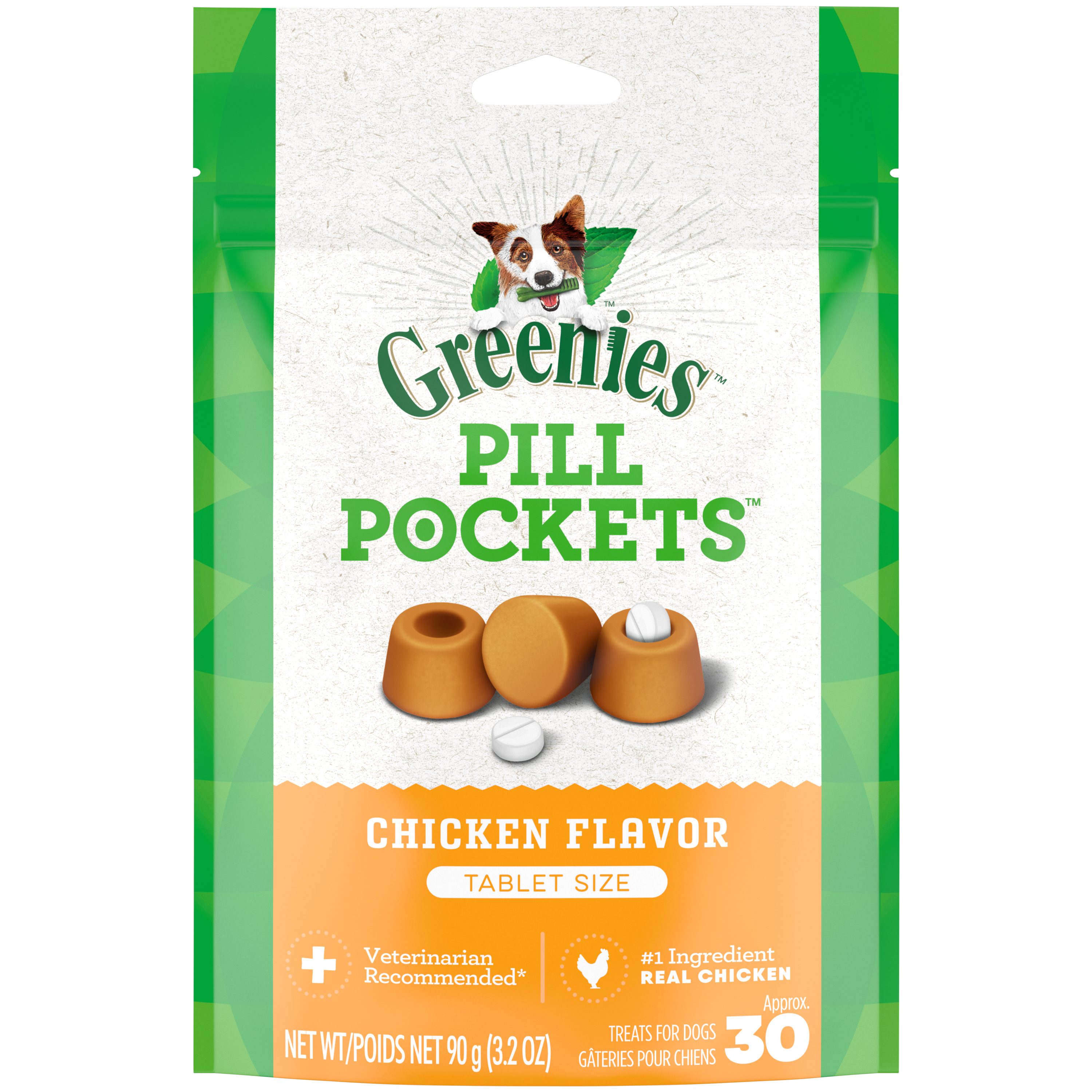 Greenies Pill Pocket Dog Tablets Chicken 3.2oz