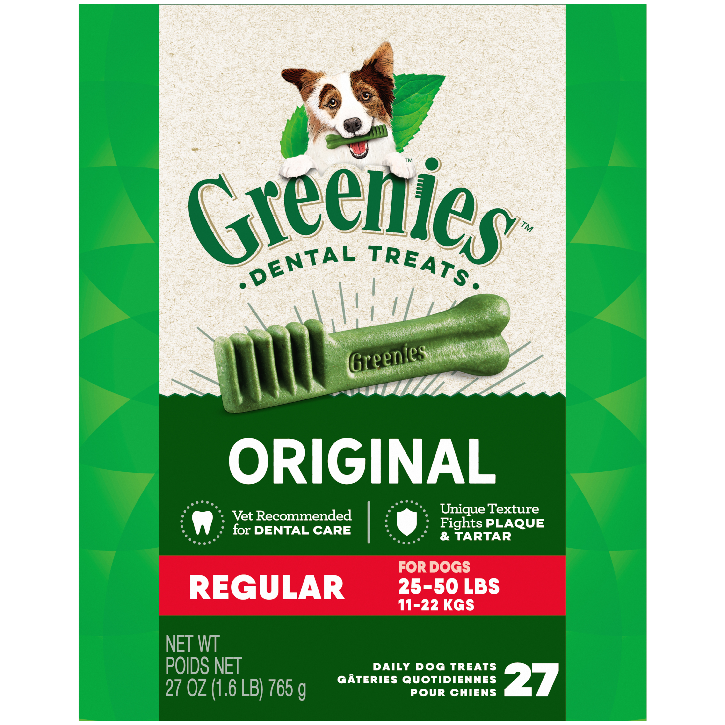 Greenies Dental Dog Treats Regular 27oz Tub