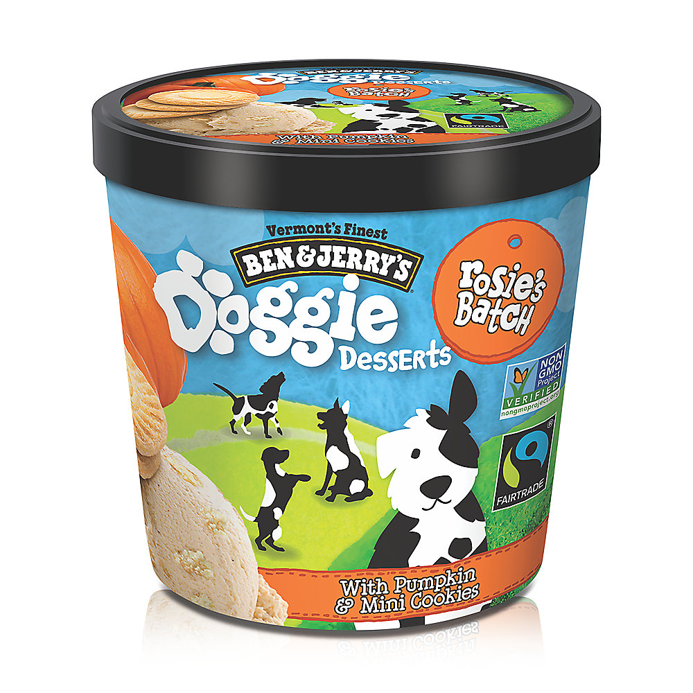 Ben & Jerrys Doggie Desserts Ice Cream Rosies Batch Pumpkin & Cookies Single