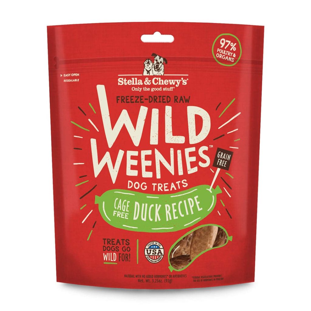 Stella & Chewy's Dog Treat Freeze Dried Wild Weenies Duck 3.25oz