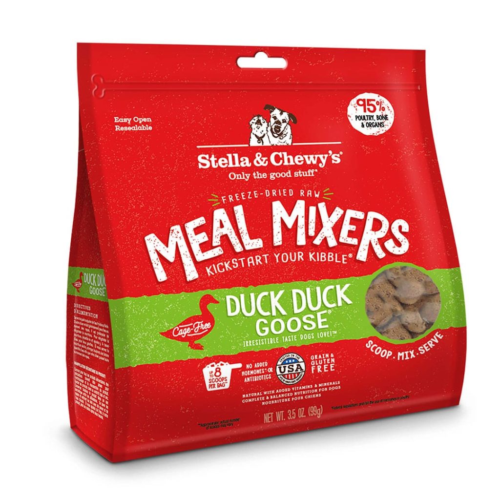 Stella & Chewy's Dog Duck Goose Freeze Dried Raw Meal Mixers 18oz