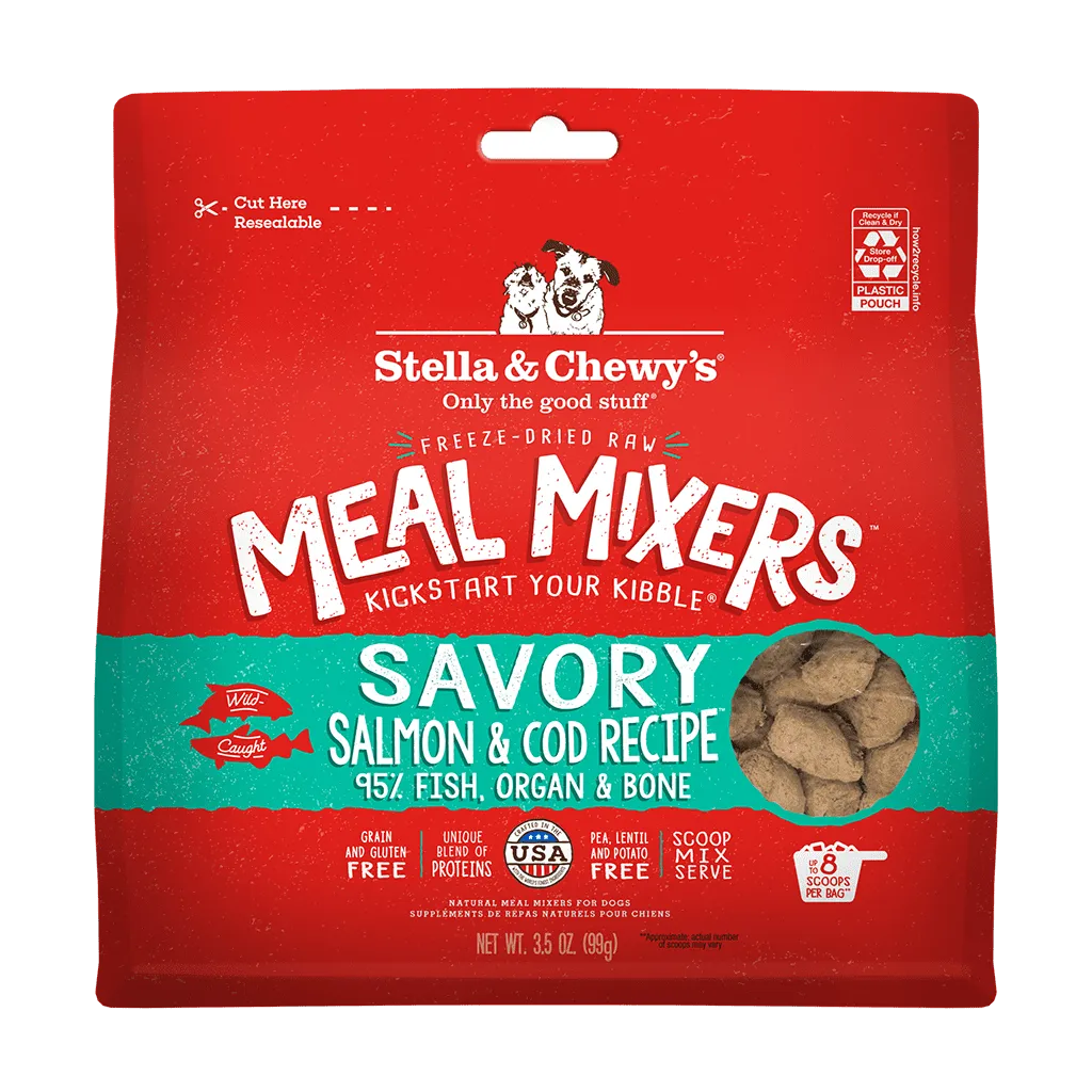 Stella & Chewy's Dog Salmon & Cod Freeze Dried Raw Meal Mixers 3.5oz