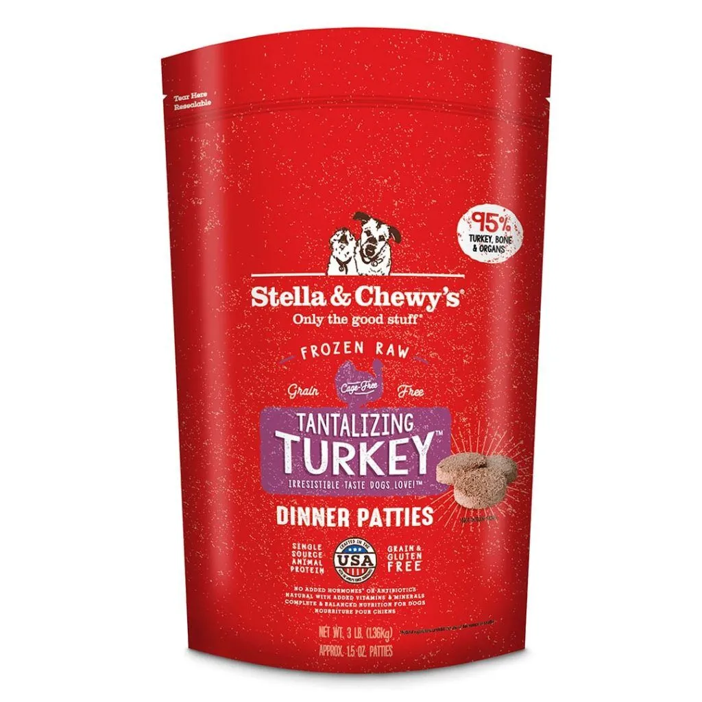 Stella & Chewy's Dog Turkey Frozen Raw Dinner Patties 6#