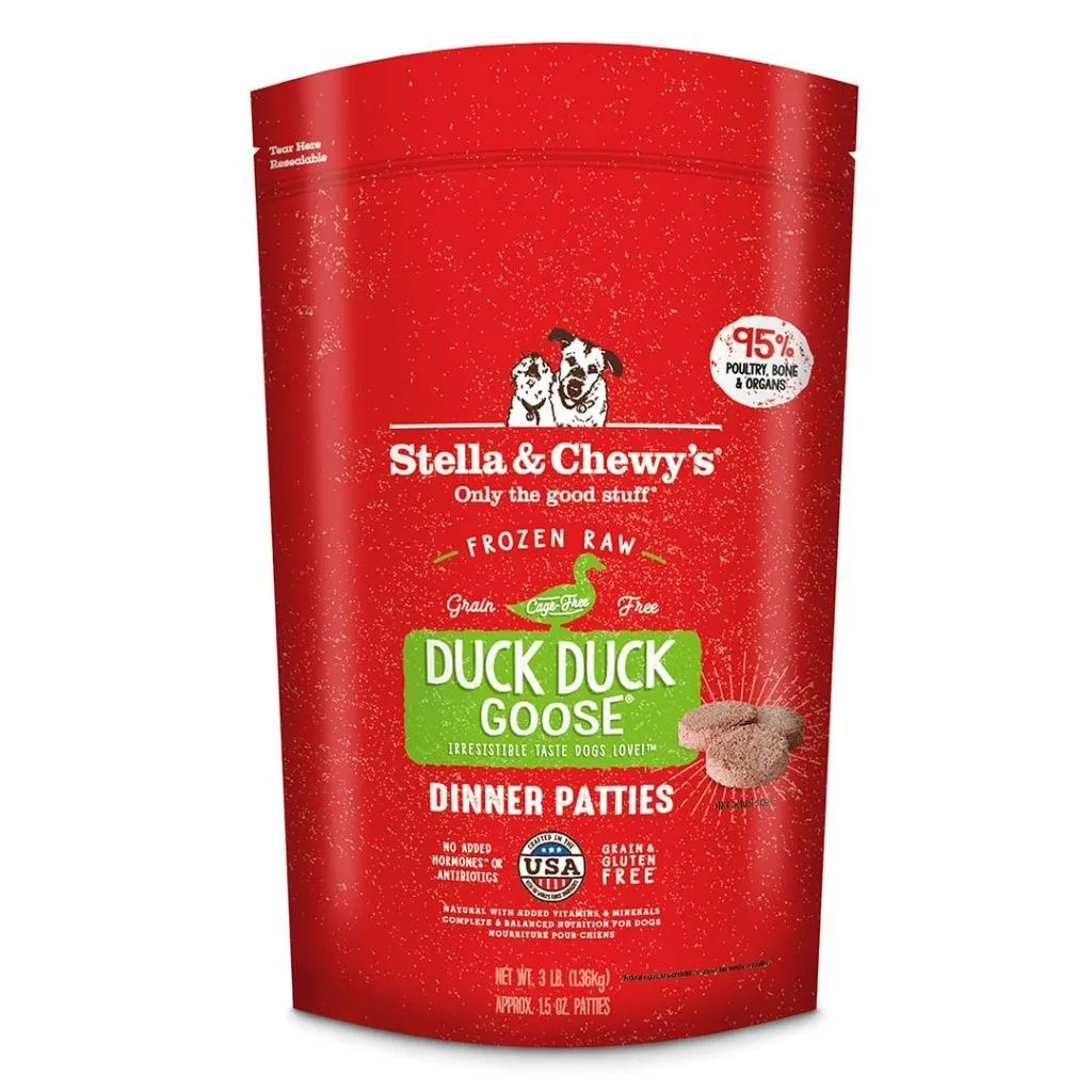 Stella & Chewy's Dog Duck Duck Goose Frozen Raw Dinner Patties 6#