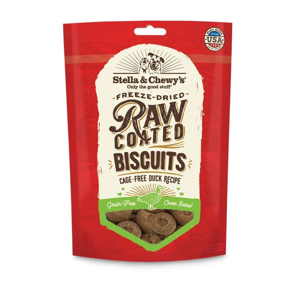 Stella & Chewy's Dog Treats Freeze Dried Raw Duck Biscuits 9oz