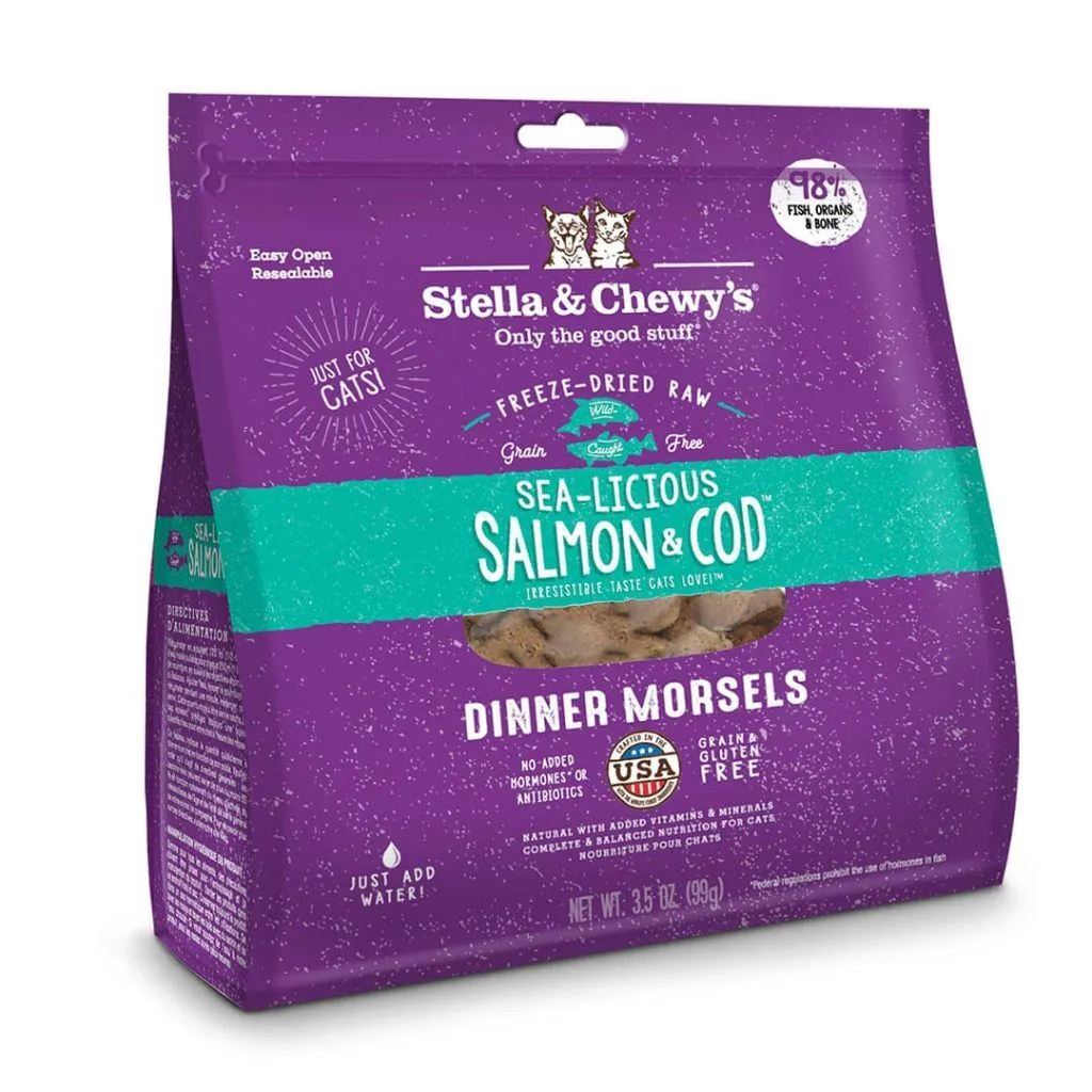 Stella & Chewy's Cat Salmon & Cod Freeze Dried Raw Dinner Morsels 3.5oz