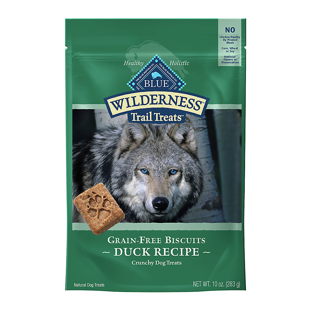 Blue Buffalo Wilderness Trail Dog Treats Grain Free Duck Biscuits 10oz