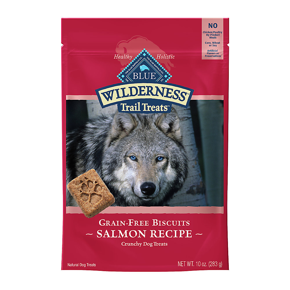 Blue Buffalo Wilderness Trail Dog Treats Grain Free Salmon Biscuits 10oz