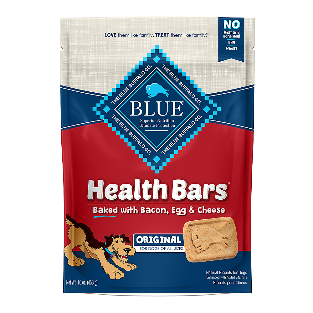 Blue Buffalo Dog Treats Crunchy Health Bars Bacon Egg & Cheese 16oz