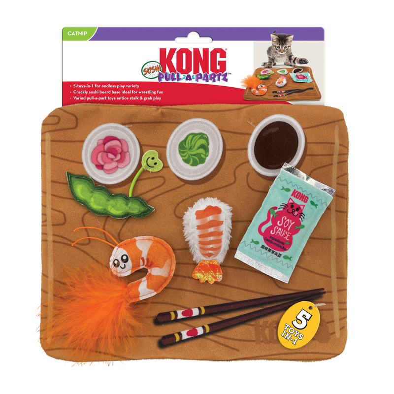 Kong Cat Toy Pull A Partz Sushi With Catnip