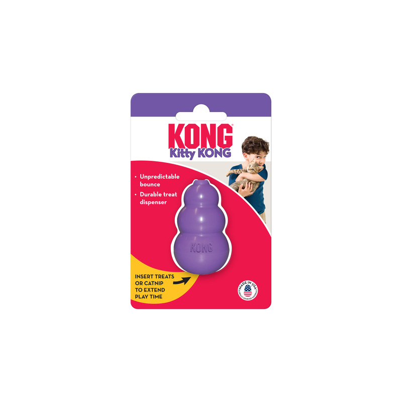 Kong Kitty Cat Toy Treat Dispenser Rubber Purple Small