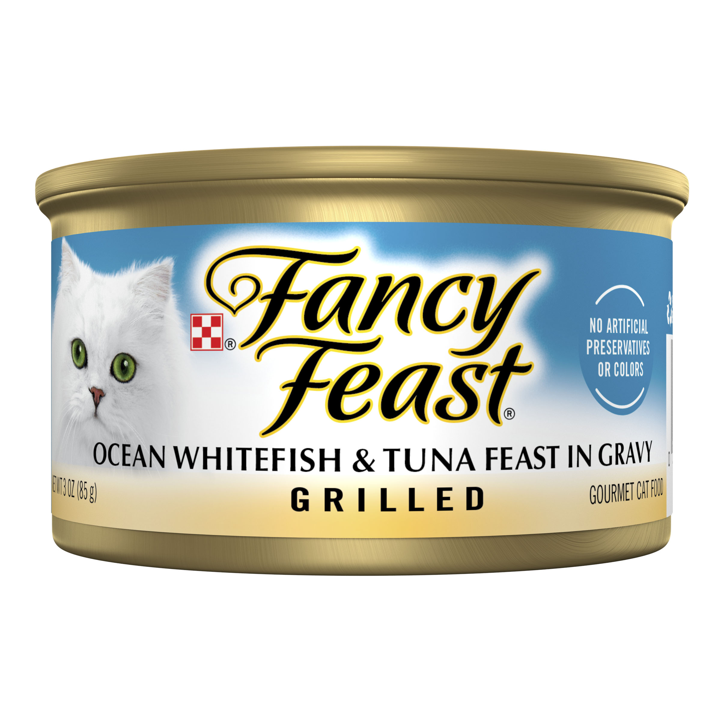 Purina Fancy Feast Cat Grilled Ocean Whitefish & Tuna in Gravy 3oz can