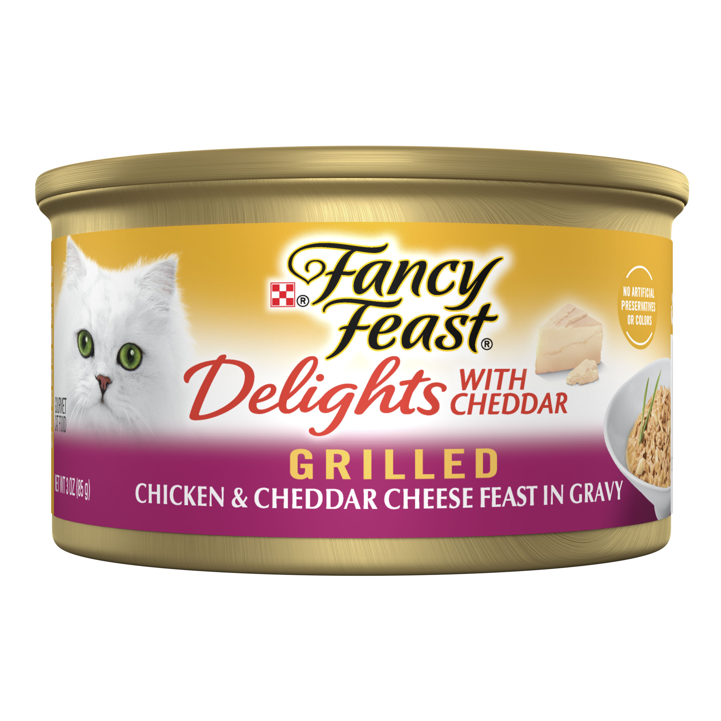 Purina Fancy Feast Grilled Delights Cat Chicken & Cheddar Cheese 3oz can