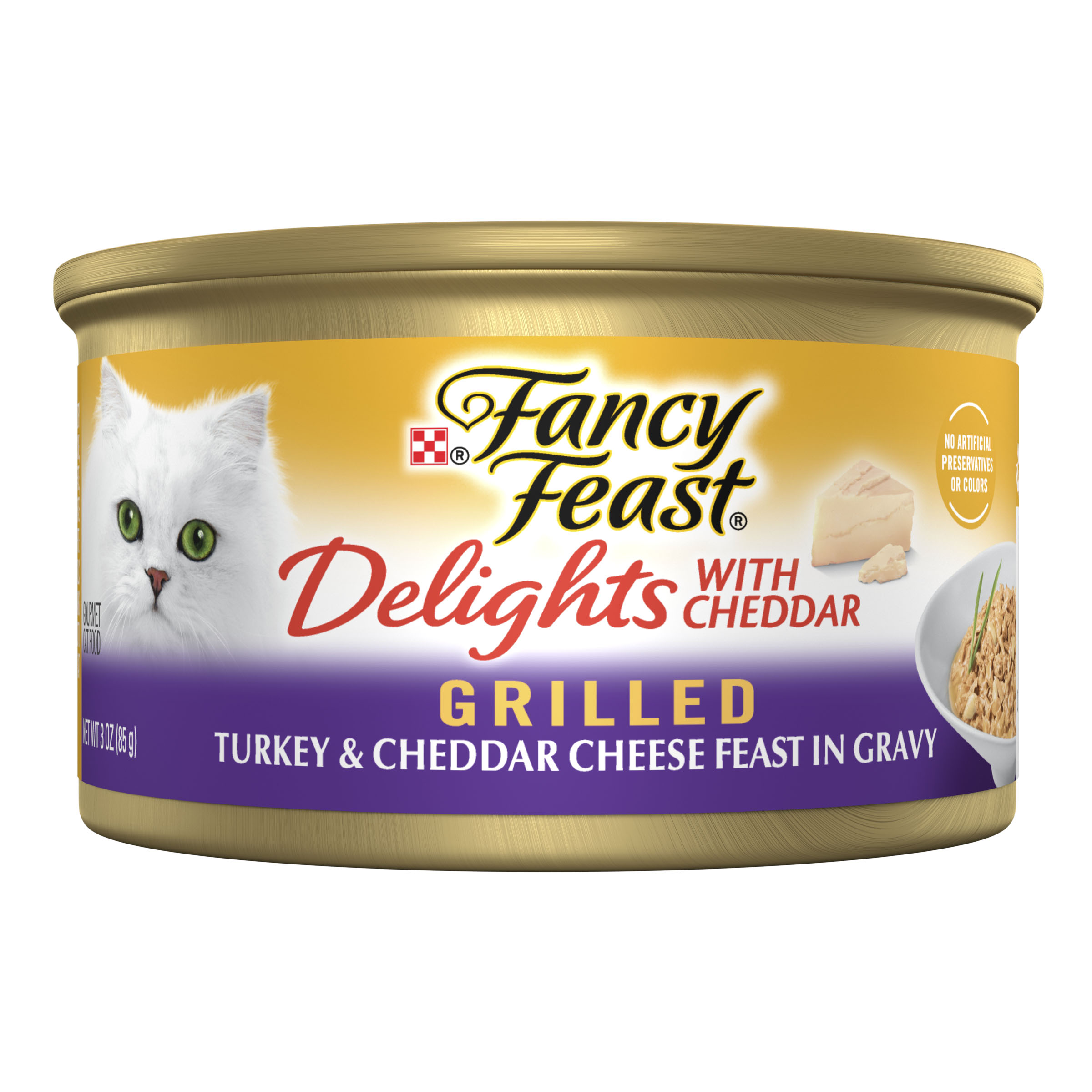 Purina Fancy Feast Grilled Delights Cat Turkey & Cheese in Gravy 3oz can