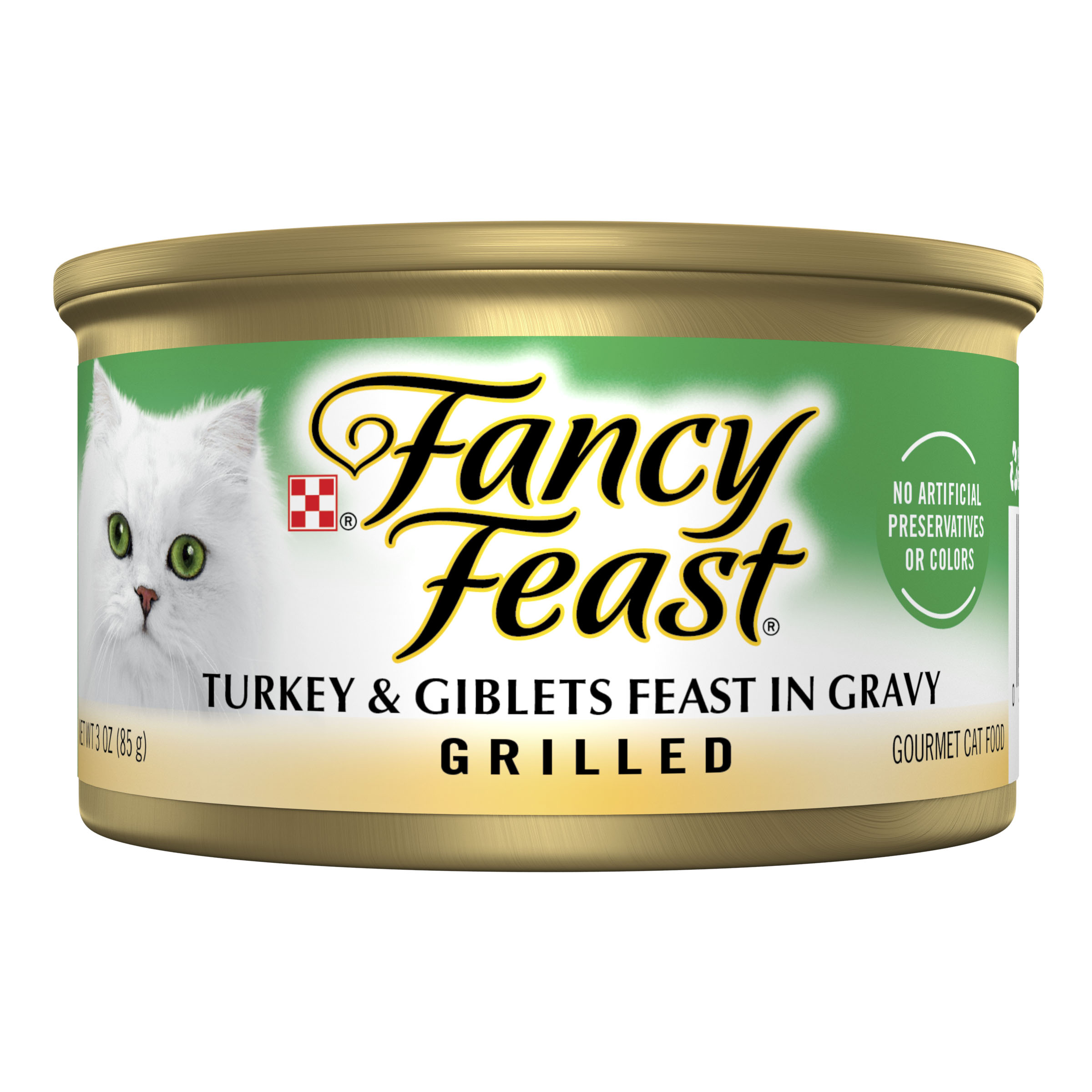 Purina Fancy Feast Cat Grilled Turkey & Giblets in Gravy  3oz can