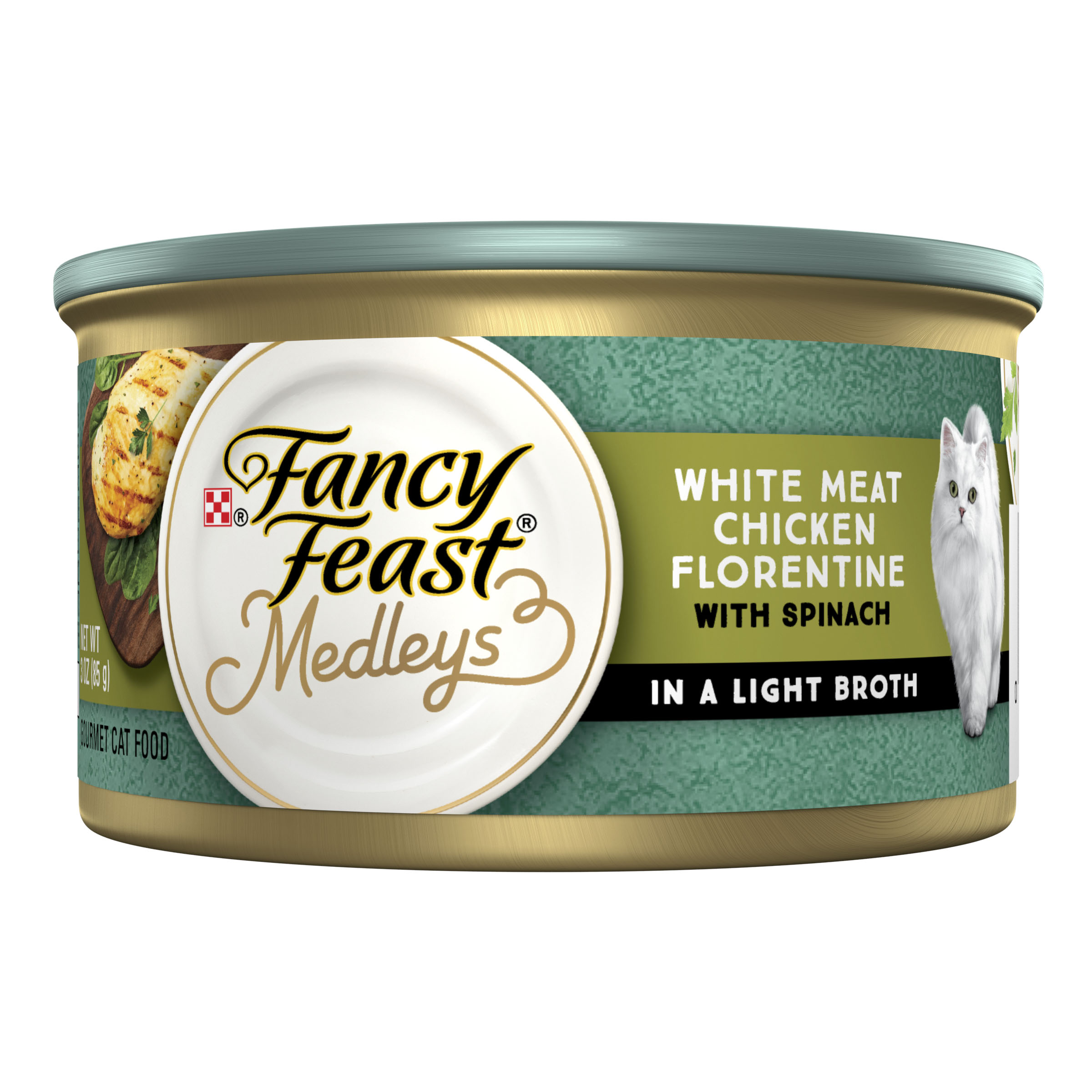 Purina Fancy Feast Medleys Cat Chicken W/ Greens in Gravy 3oz can