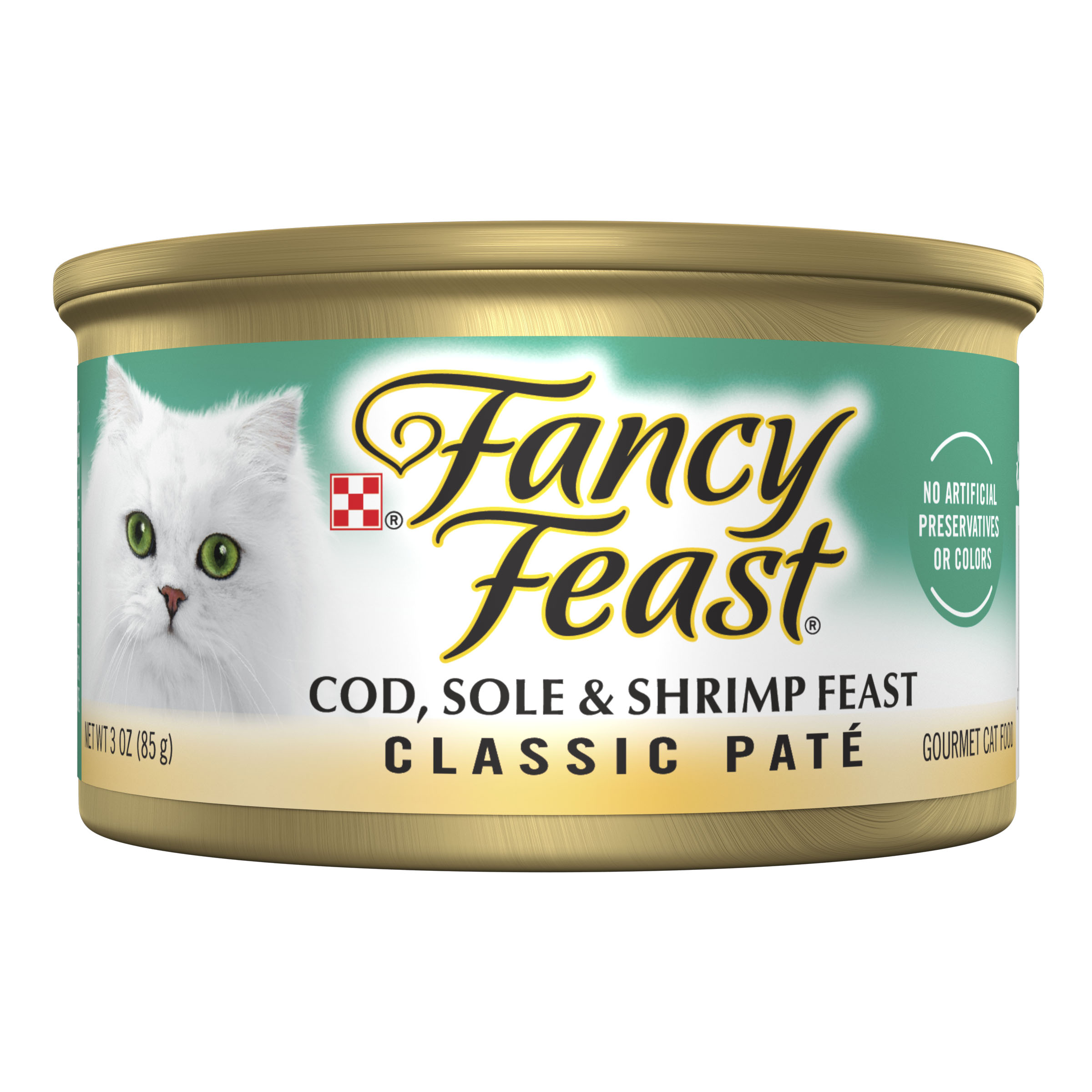 Purina Fancy Feast Pate Cat Classic Cod, Sole & Shrimp 3oz can