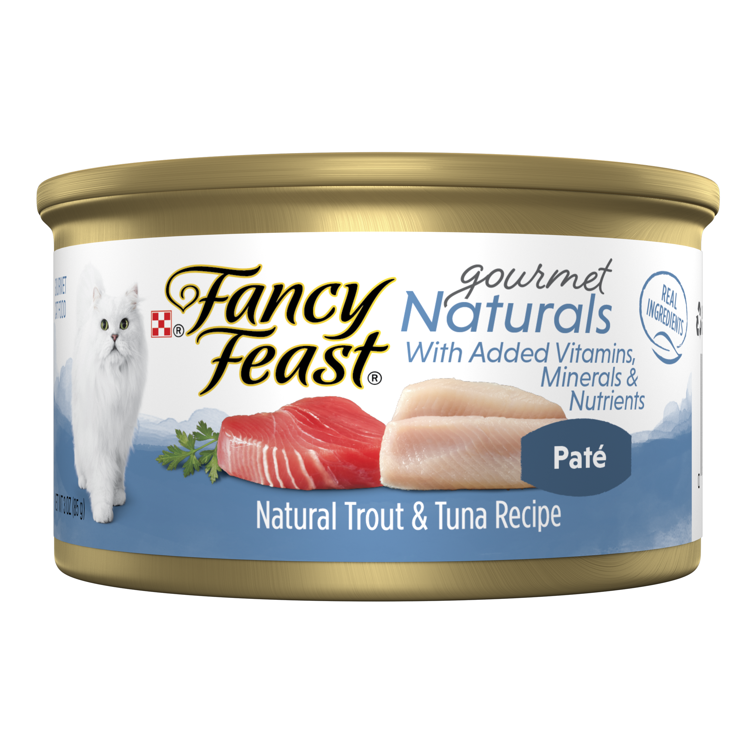 Purina Fancy Feast Gourmet Naturals Pate Cat Trout & Tuna 3oz can