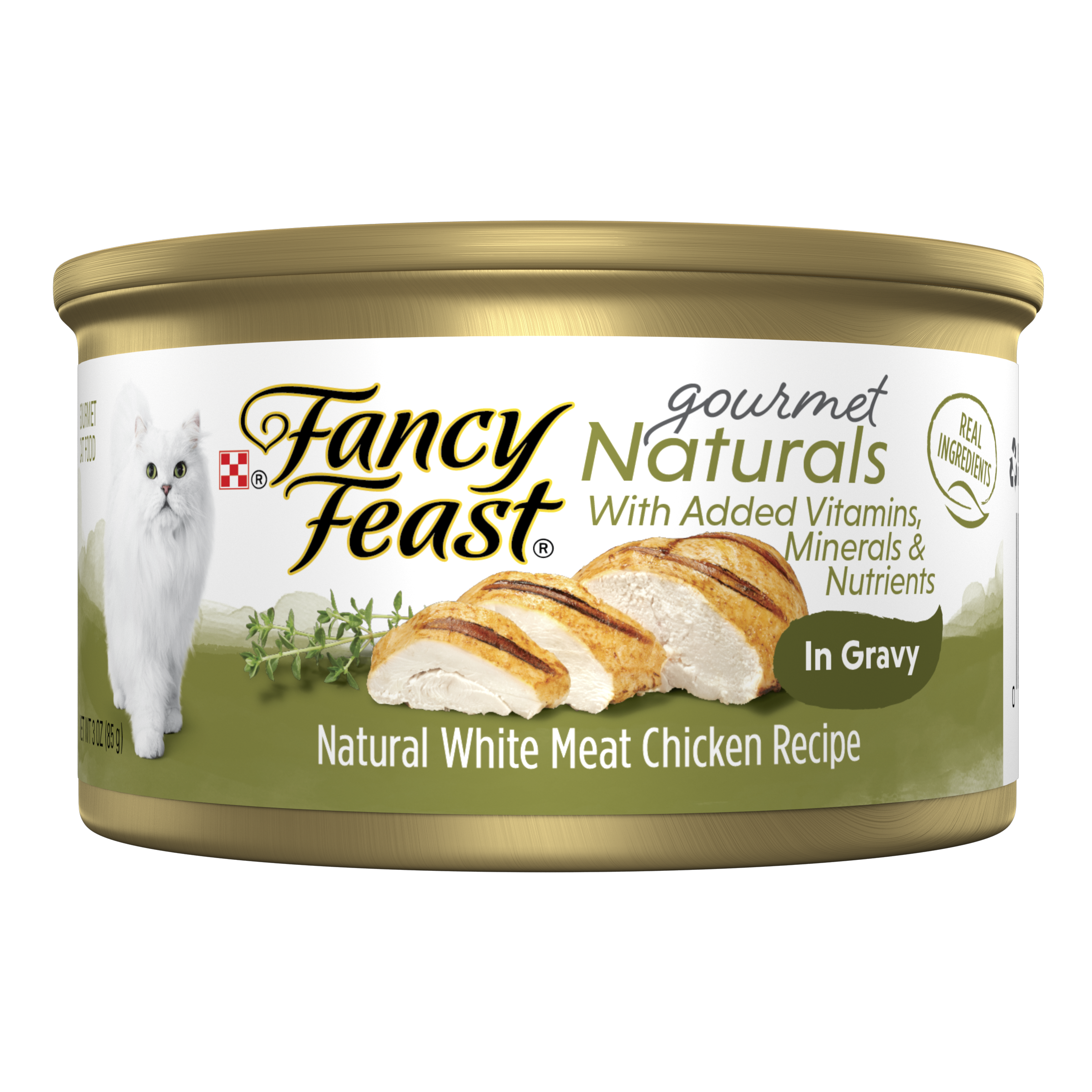 Purina Fancy Feast Gourmet Naturals Cat White Meat Chicken in Gravy 3oz Can