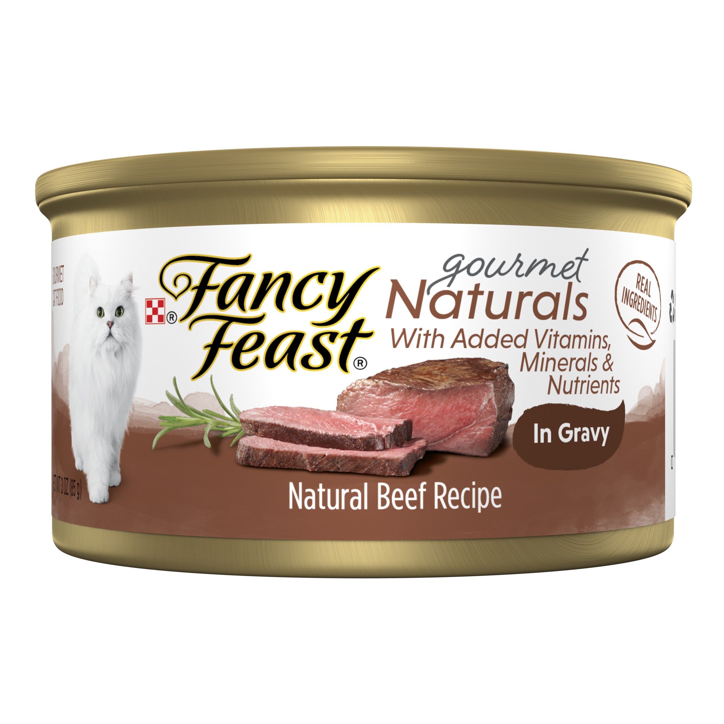 Purina Fancy Feast Gourmet Naturals Cat Beef in Gravy 3oz can