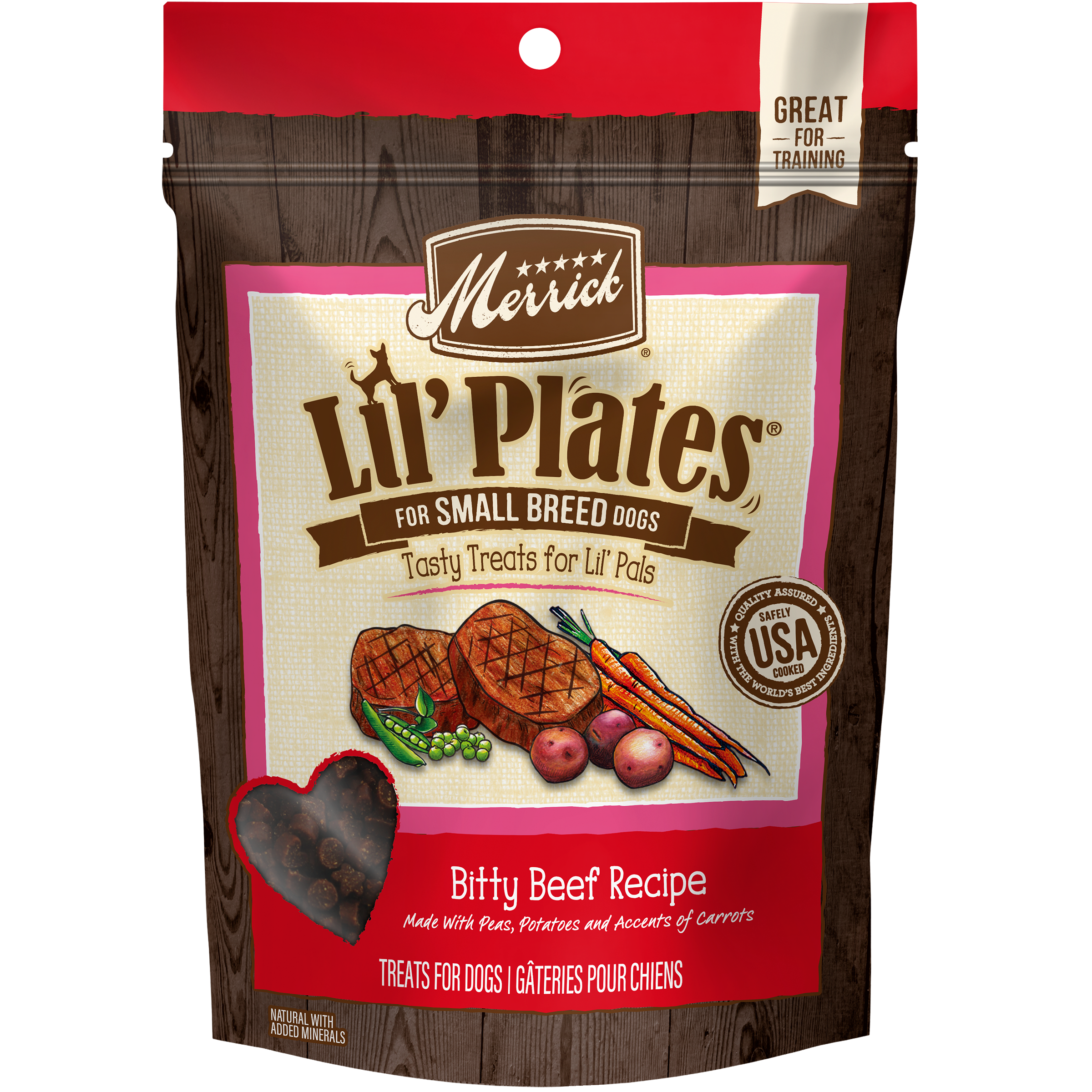 Merrick Dog Treats Lil Plates Bitty Beef Recipe 5oz