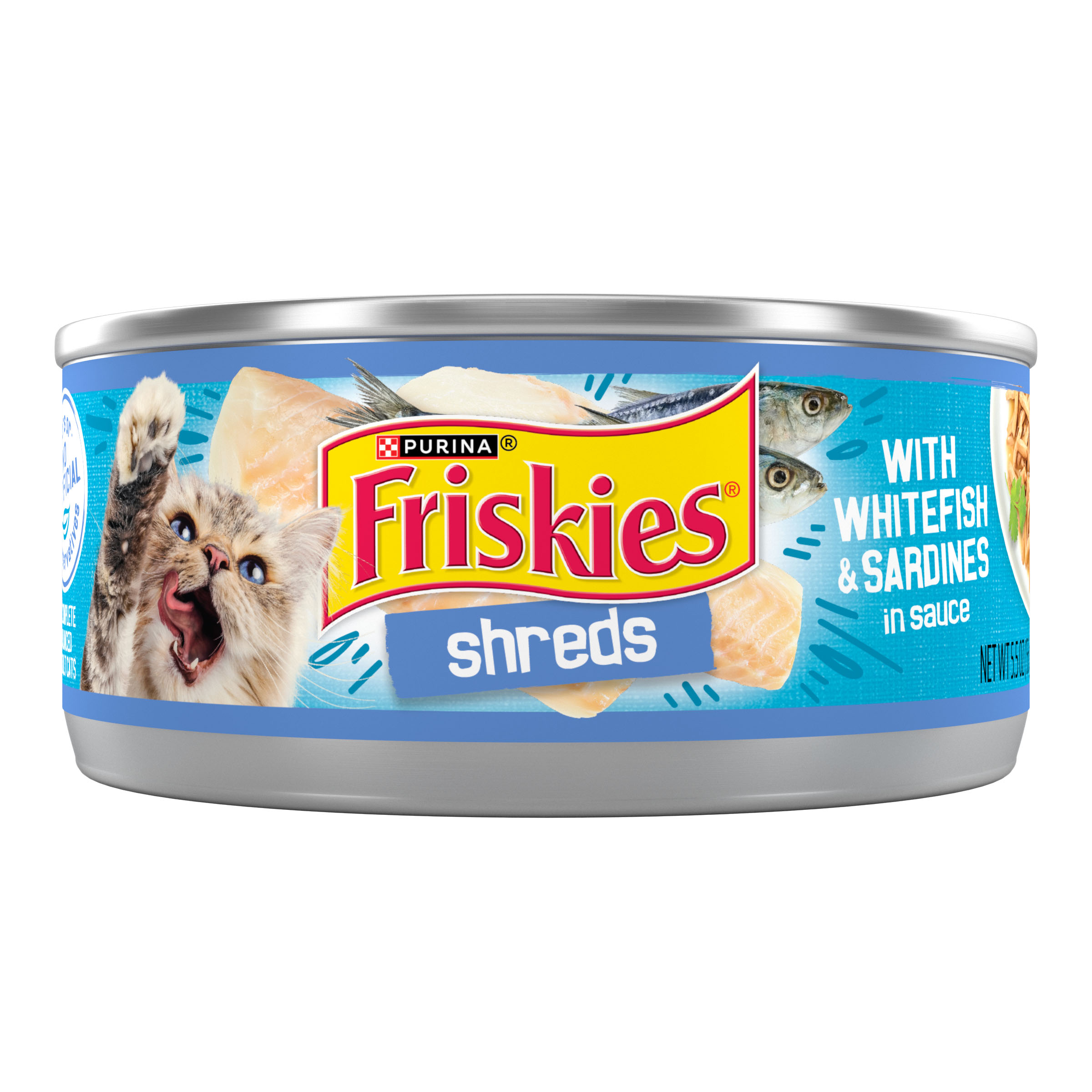 Purina Friskies Cat Shreds With Whitefish & Sardines in Sauce 5.5oz can