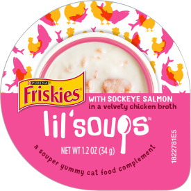 Friskies Cat Food Lil Soups With Salmon Can 1.2oz