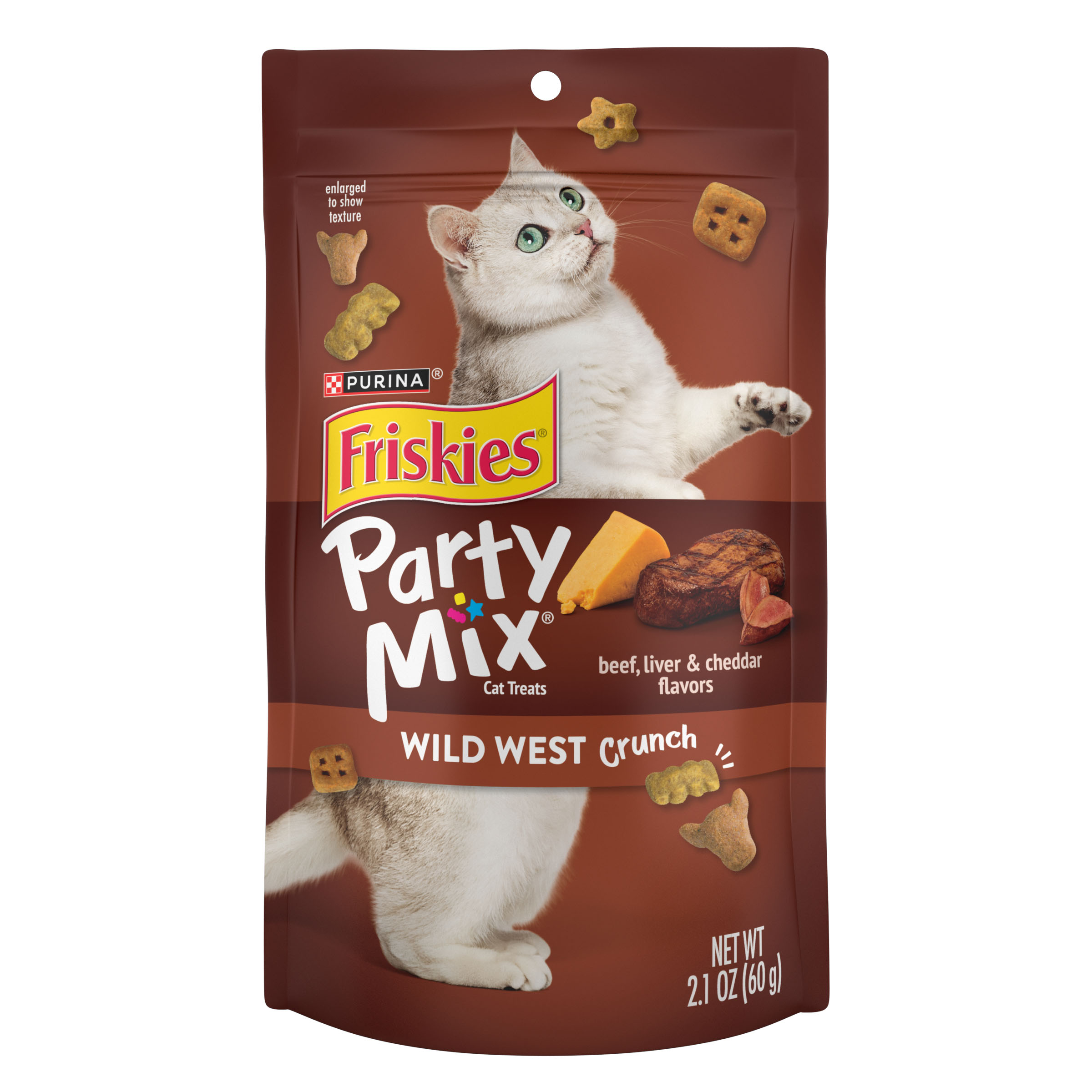 Purina Friskies Cat Treats Party Mix Crunch Wild West 2.1oz pouch