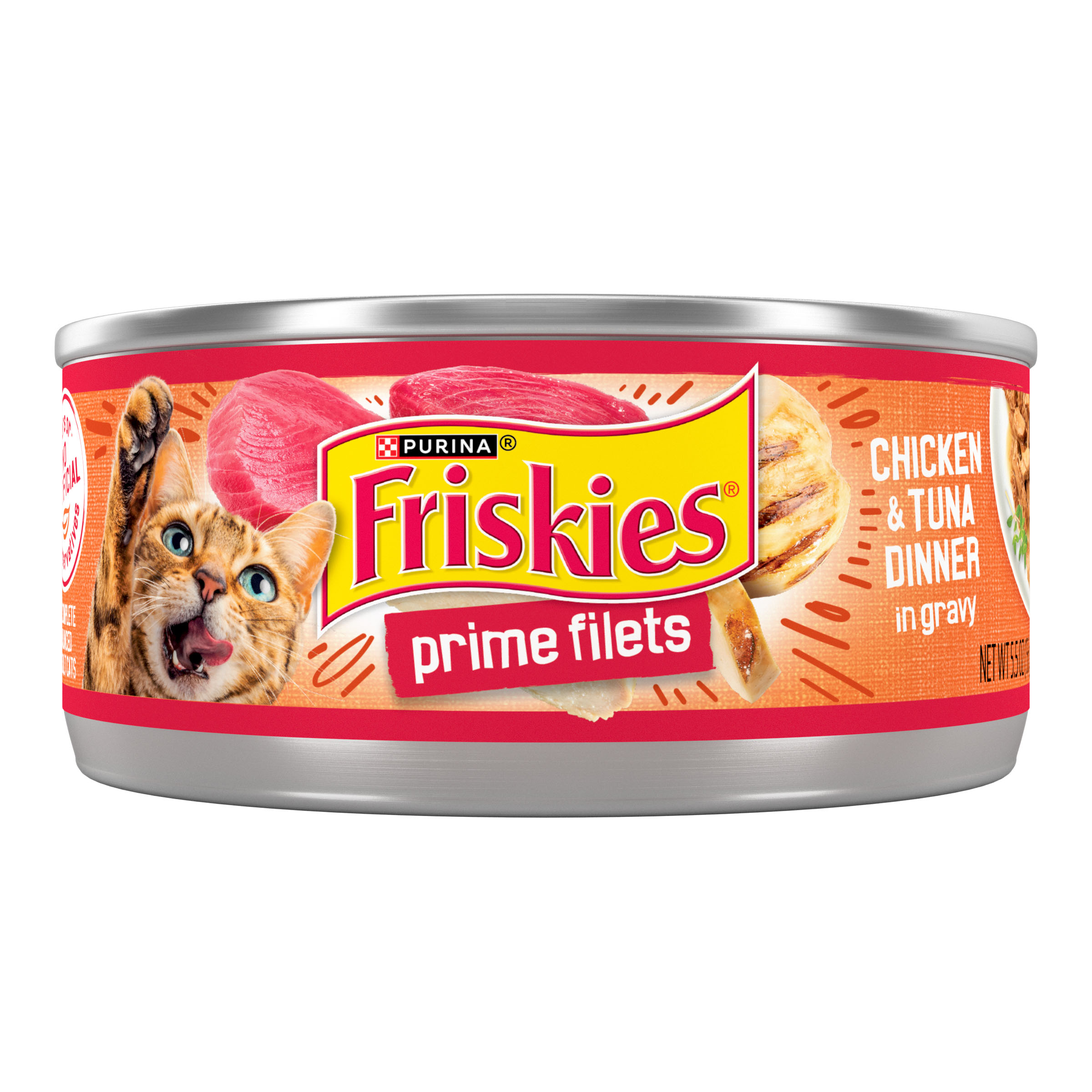 Purina Friskies Cat Prime Filets Chicken & Tuna in Gravy 5.5oz can