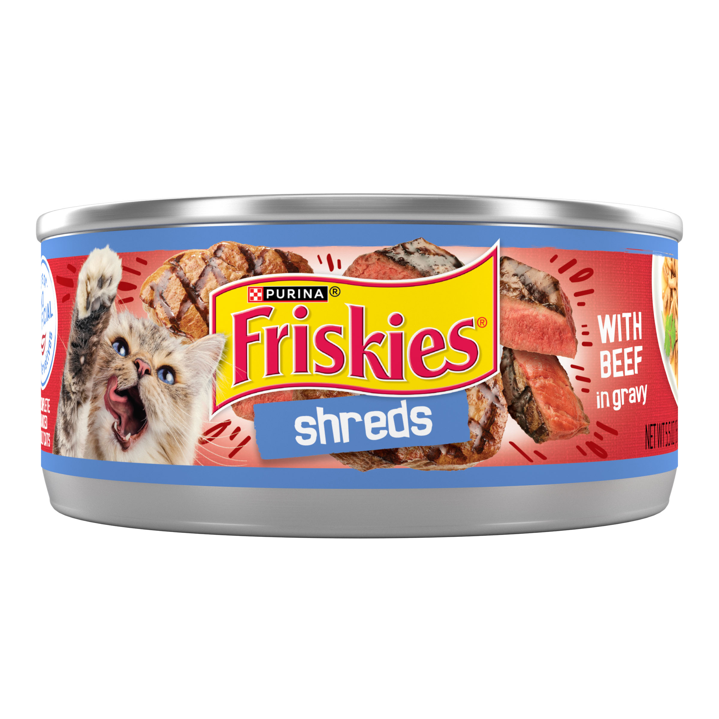 Purina Friskies Cat Shreds With Beef in Gravy 5.5oz can