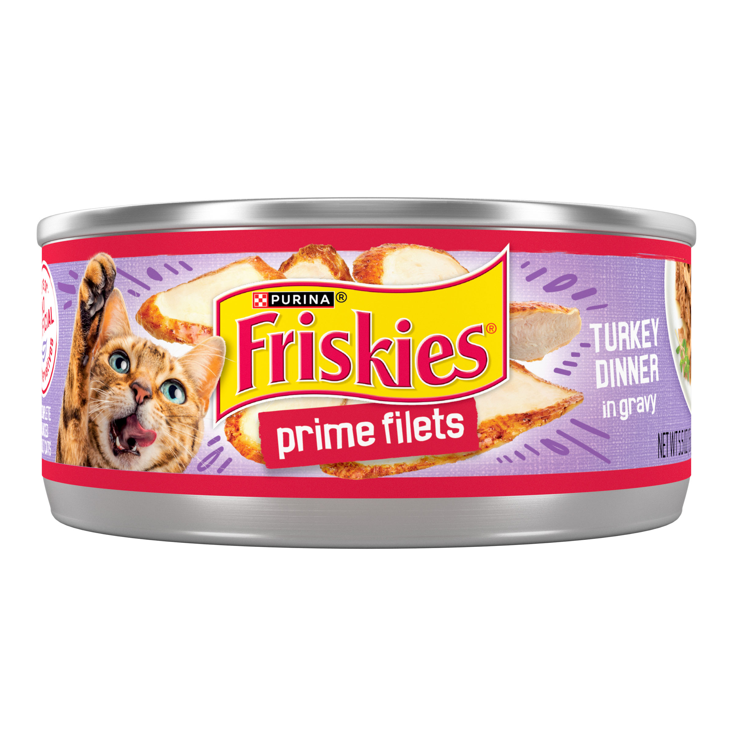 Purina Friskies Cat Prime Filets Gravy Turkey Dinner 5.5oz can