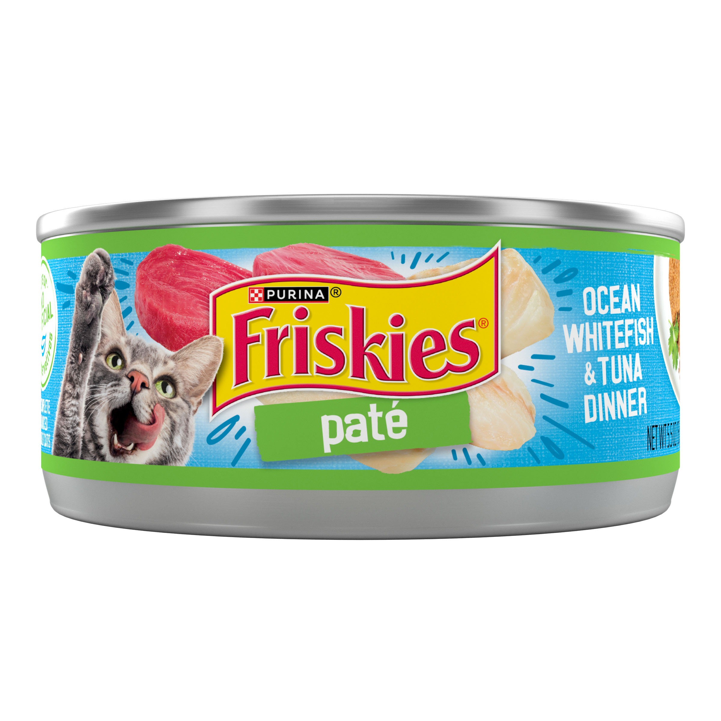 Purina Friskies Pate Cat Ocean Whitefish & Tuna Dinner 5.5oz can