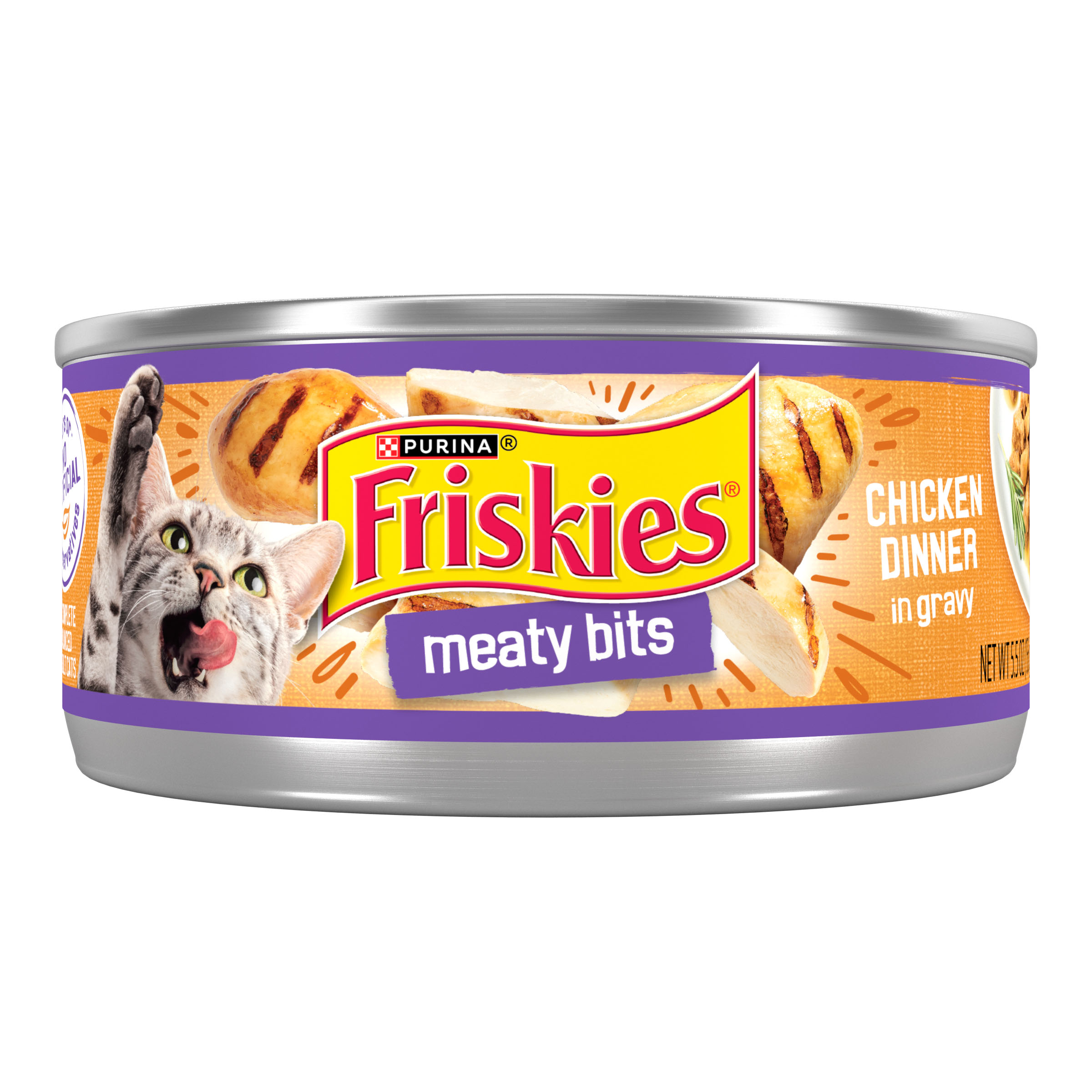 Purina Friskies Cat Meaty Bits Chicken in Gravy 5.5oz can