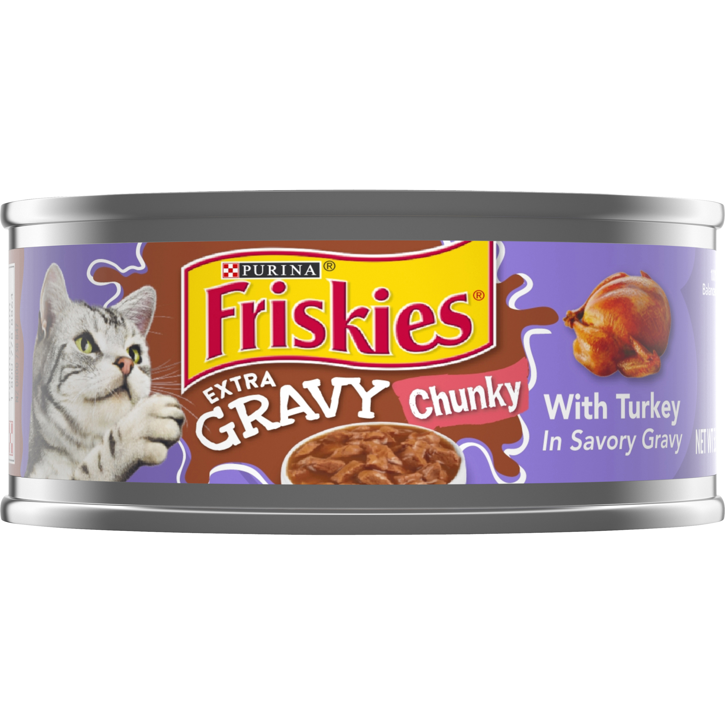 Purina Friskies Extra Gravy Cat Chunky With Turkey 5.5oz can