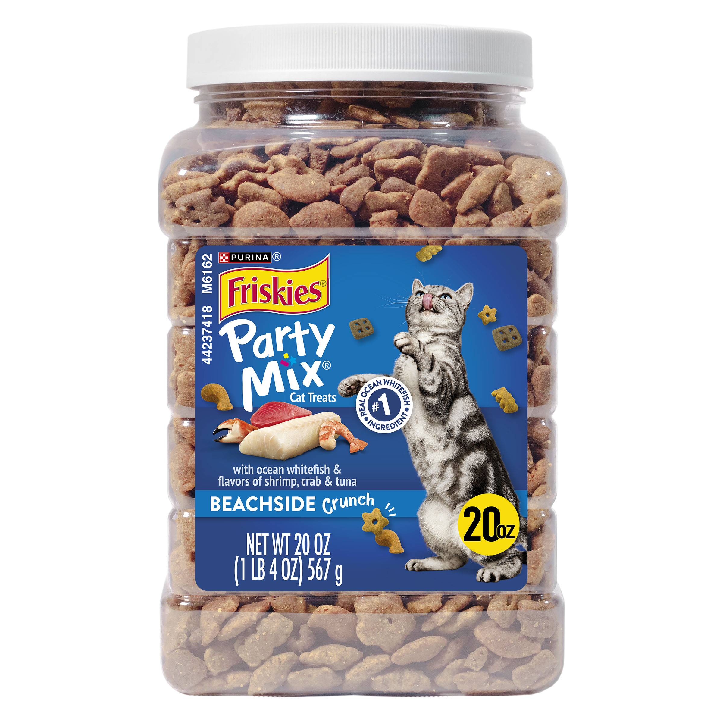 Purina Friskies Cat Treats Party Mix Beachside Crunch 20oz Canister