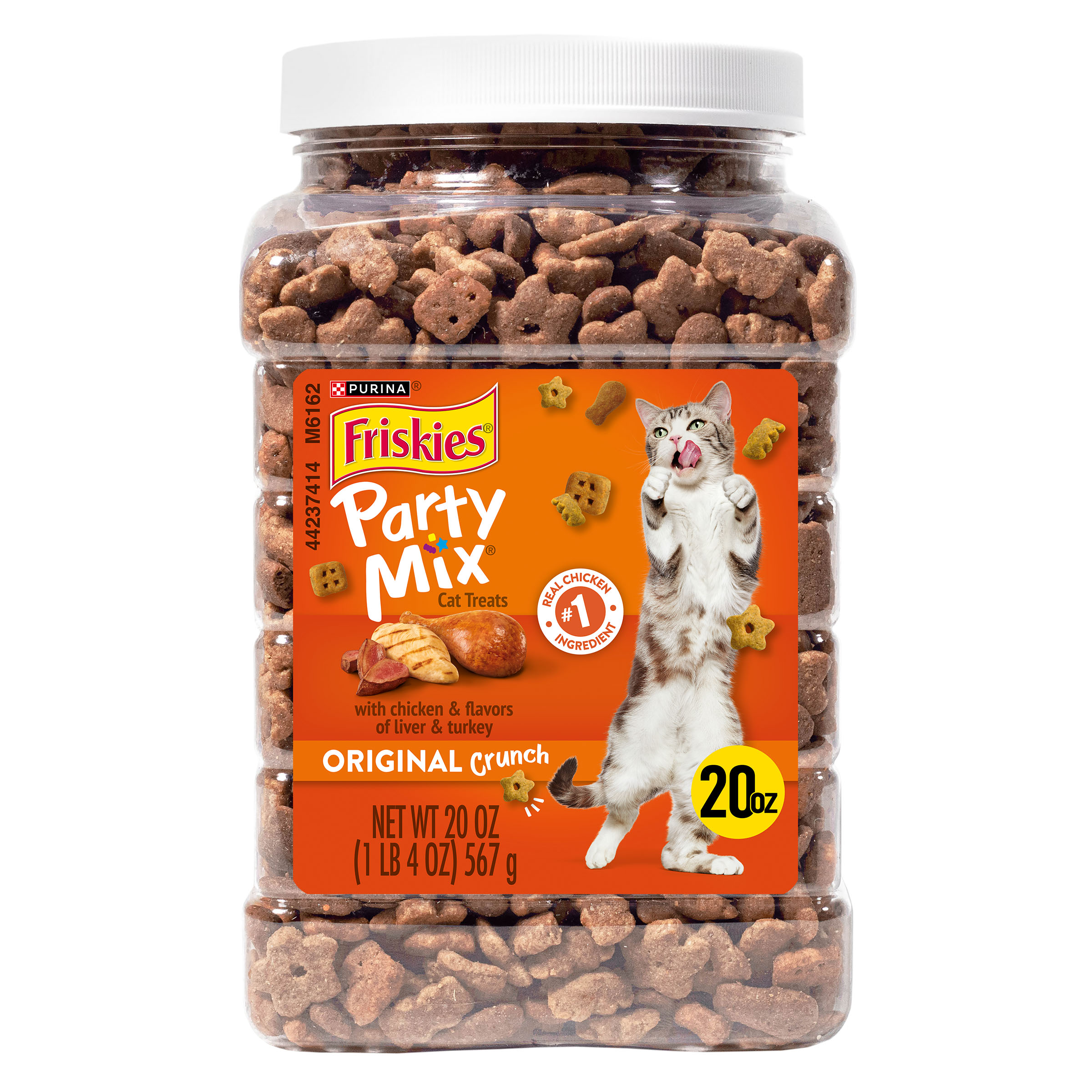 Purina Friskies Cat Treats Party Mix Original Crunch 20oz Canister