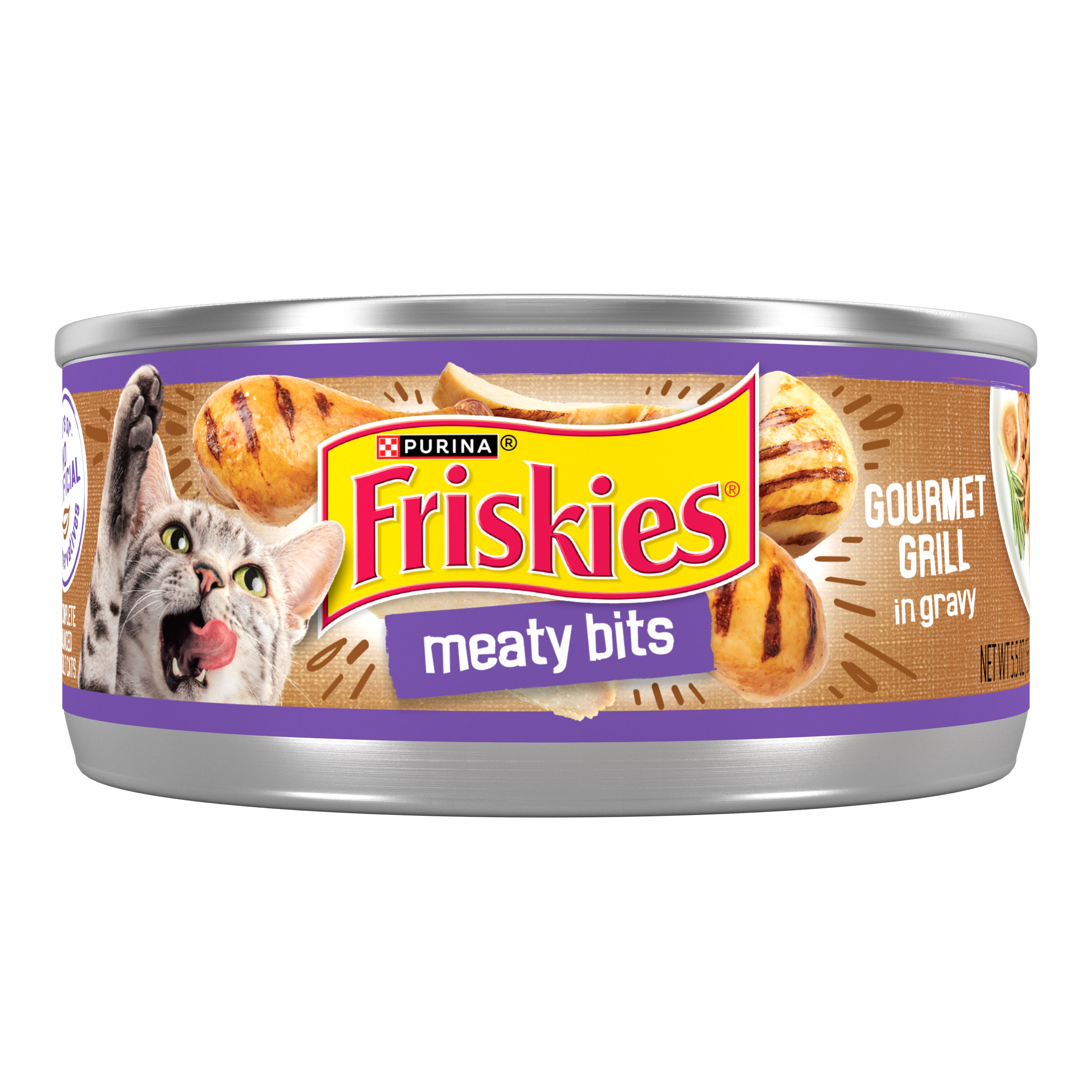 Purina Friskies Cat Meaty Bits Gourmet Grill in Gravy 5.5oz can