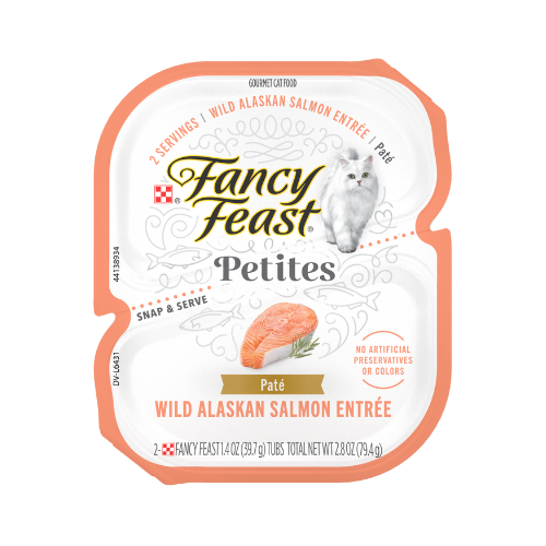 Fancy Feast Petites Wild Salmon Cat Food Entree Pate Tray 2.8oz