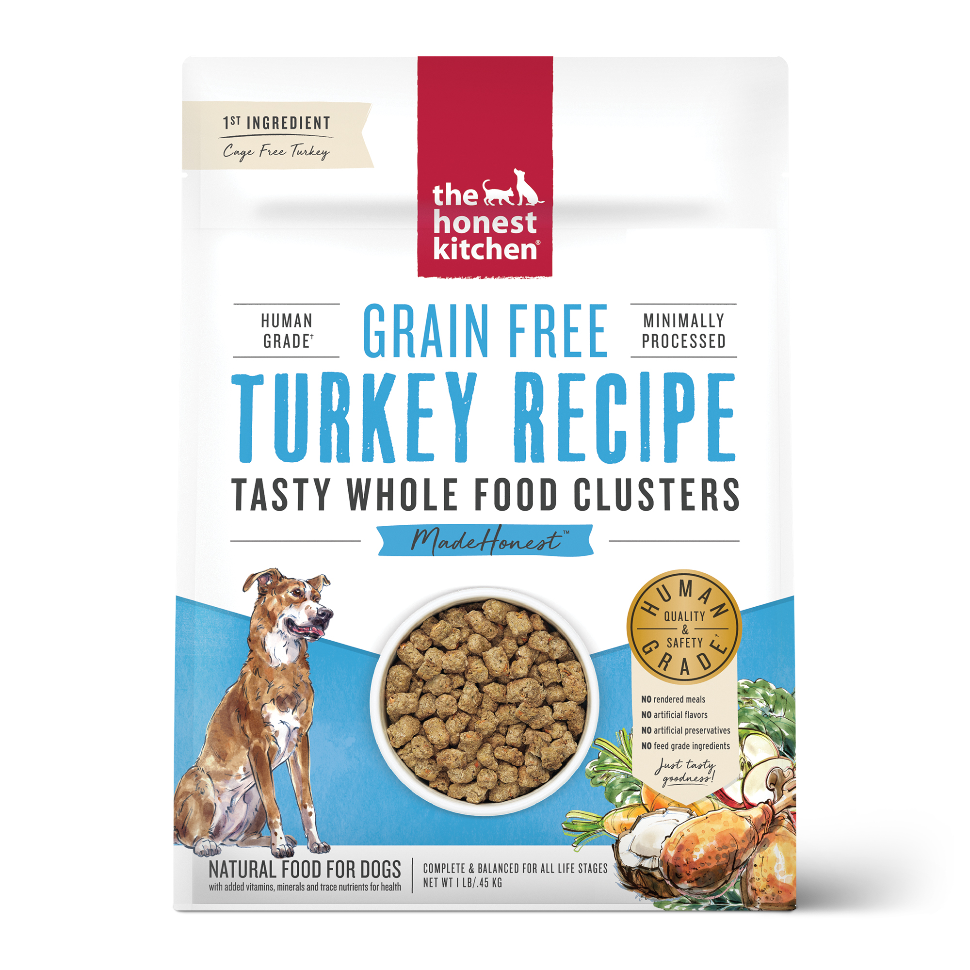 Honest Kitchen Dog Grain Free Whole Food Clusters Turkey 1#