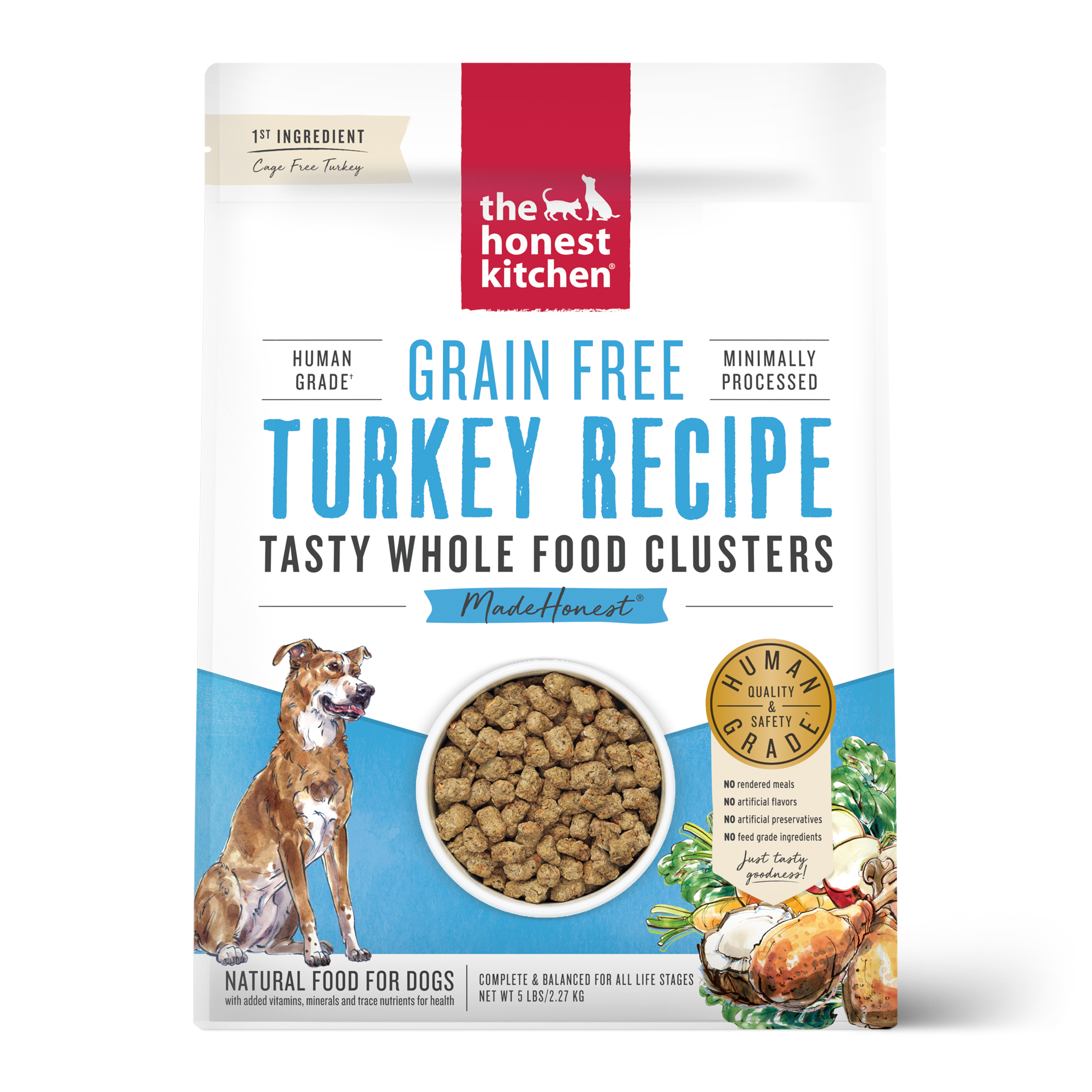 Honest Kitchen Dog Grain Free Whole Food Clusters Turkey 5#
