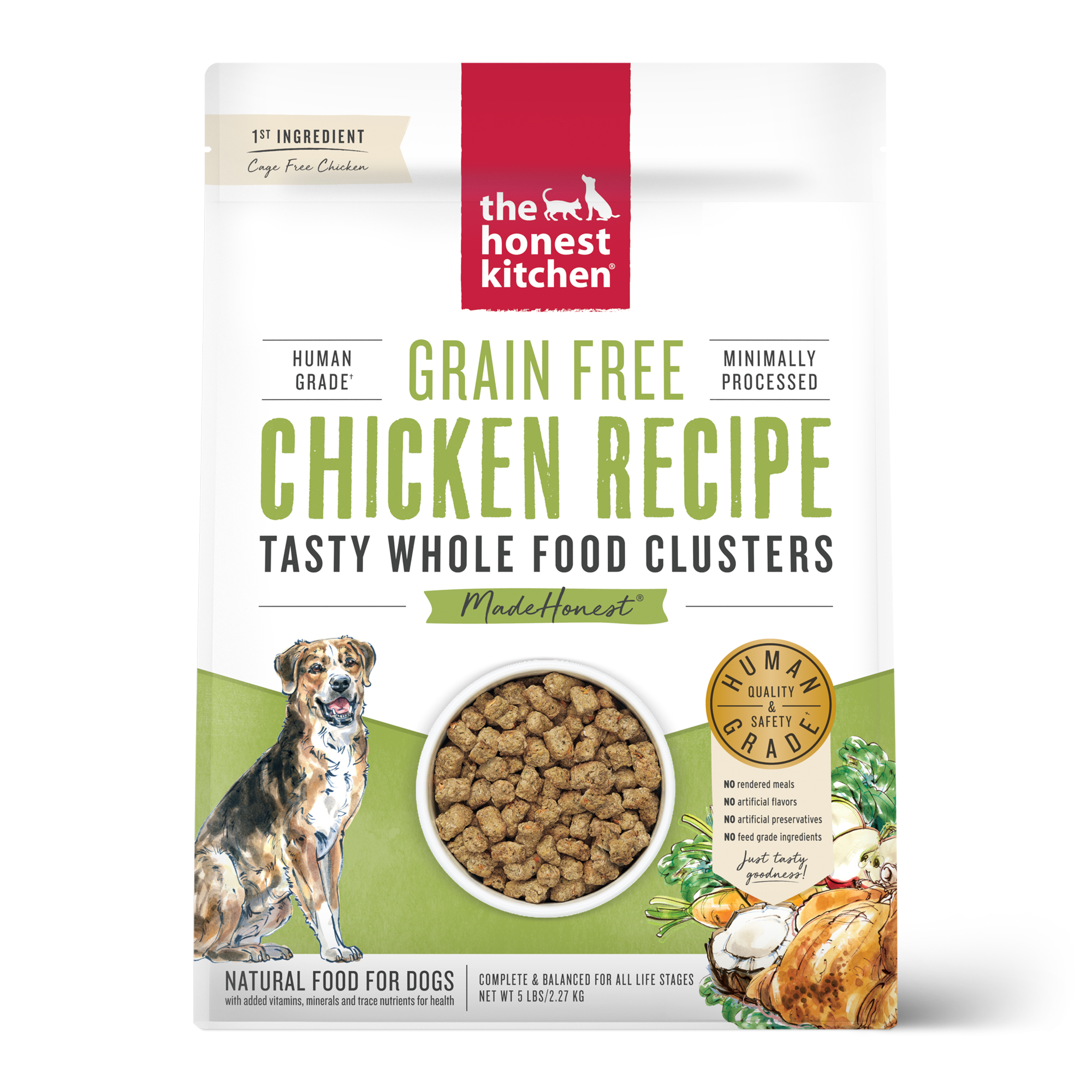Honest Kitchen Dog Grain Free Whole Food Clusters Chicken 5#
