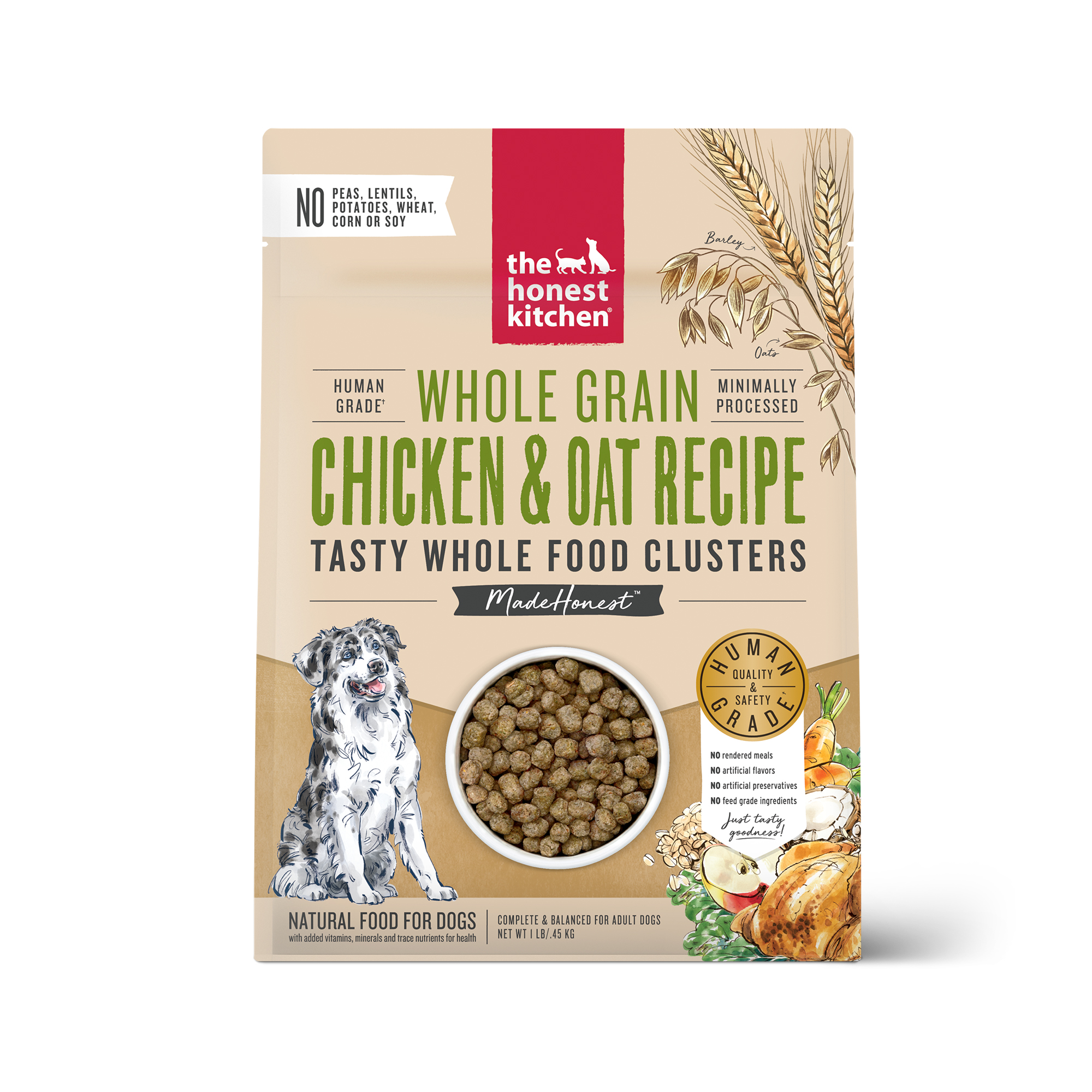 Honest Kitchen Dog Whole Grain Clusters Chicken 1#