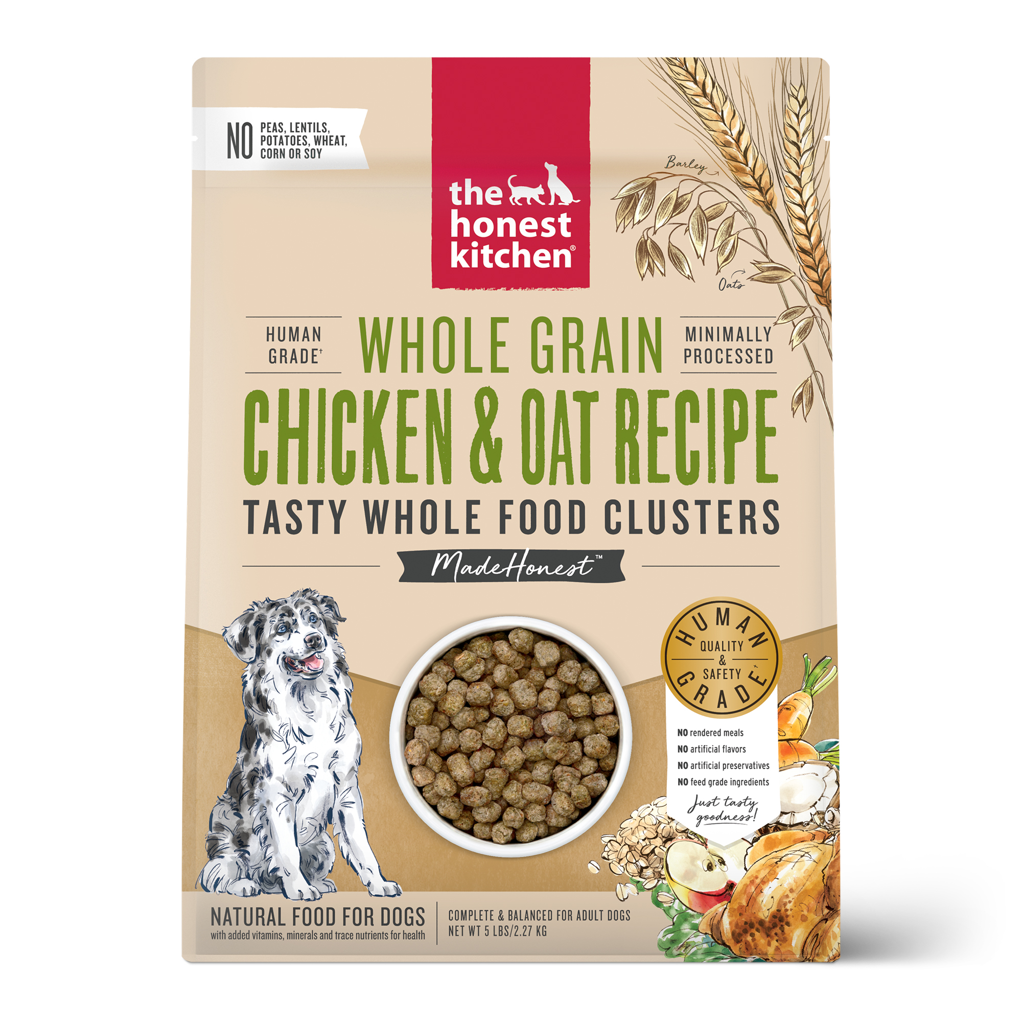 Honest Kitchen Dog Whole Grain Clusters Chicken 5#