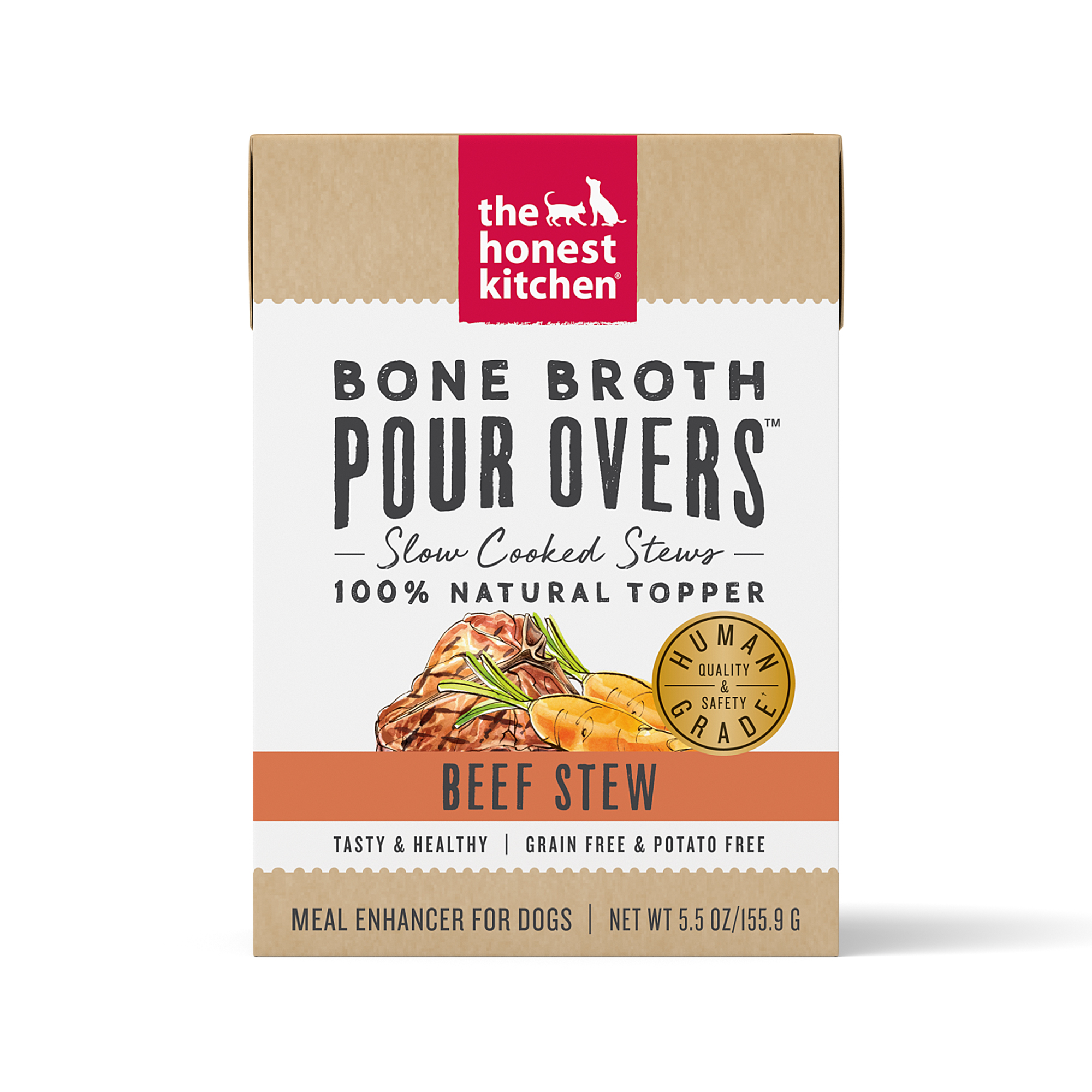 Honest Kitchen Bone Broth Pour Overs Dog Stew Beef 5.5oz