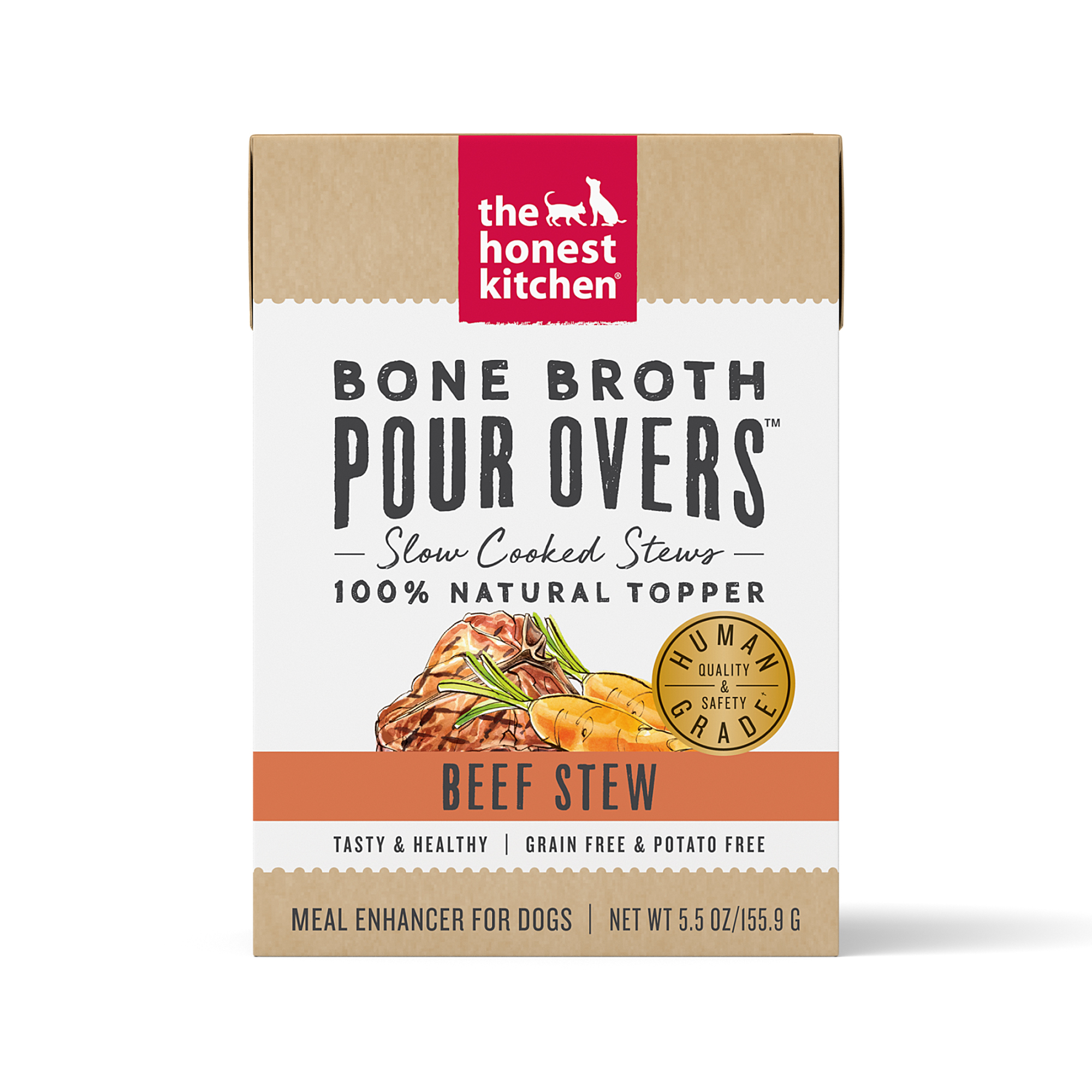 Honest Kitchen Wet Dog Bone Broth Pour Overs Beef Stew 5.5oz