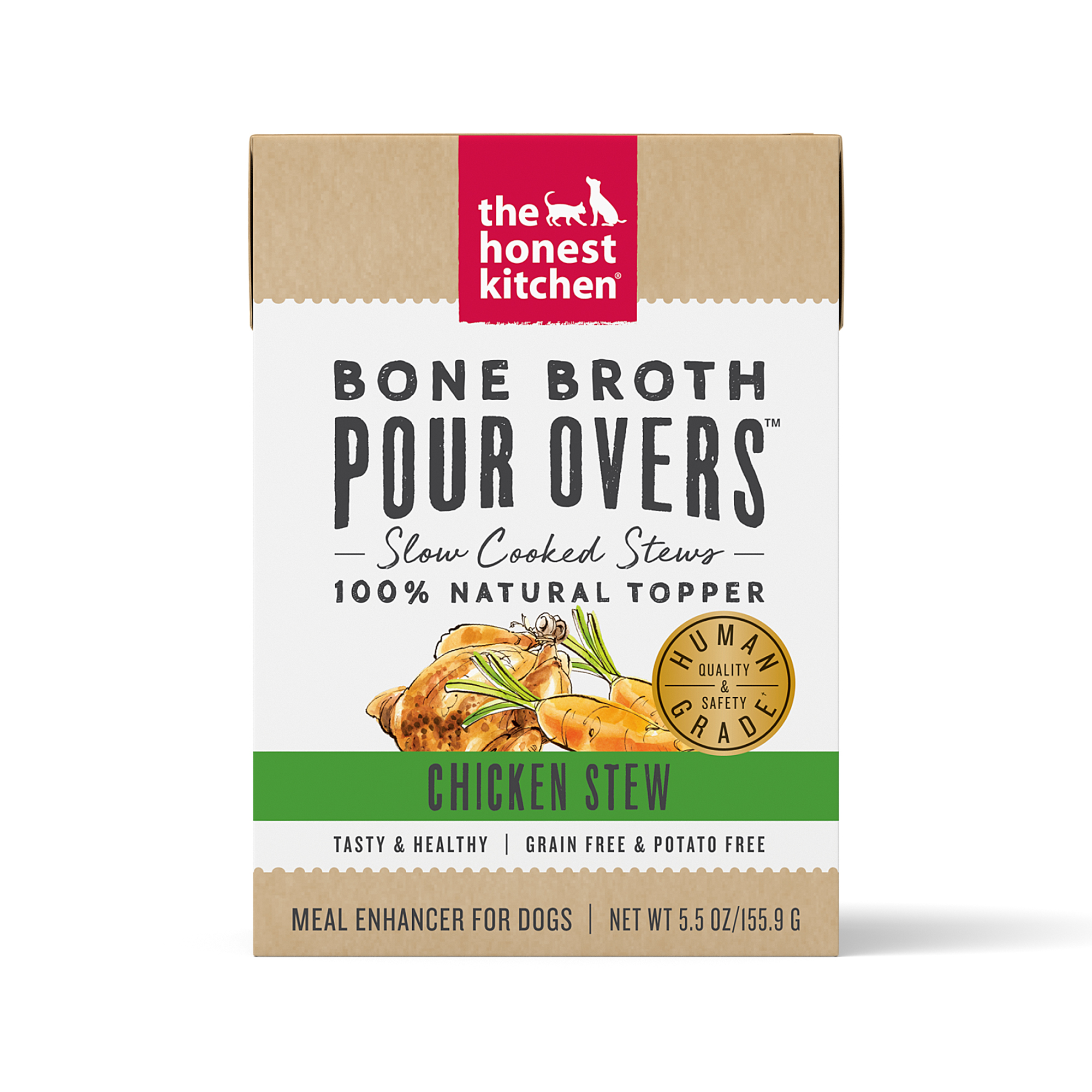 Honest Kitchen Bone Broth Pour Overs Dog Stew Chicken 5.5oz