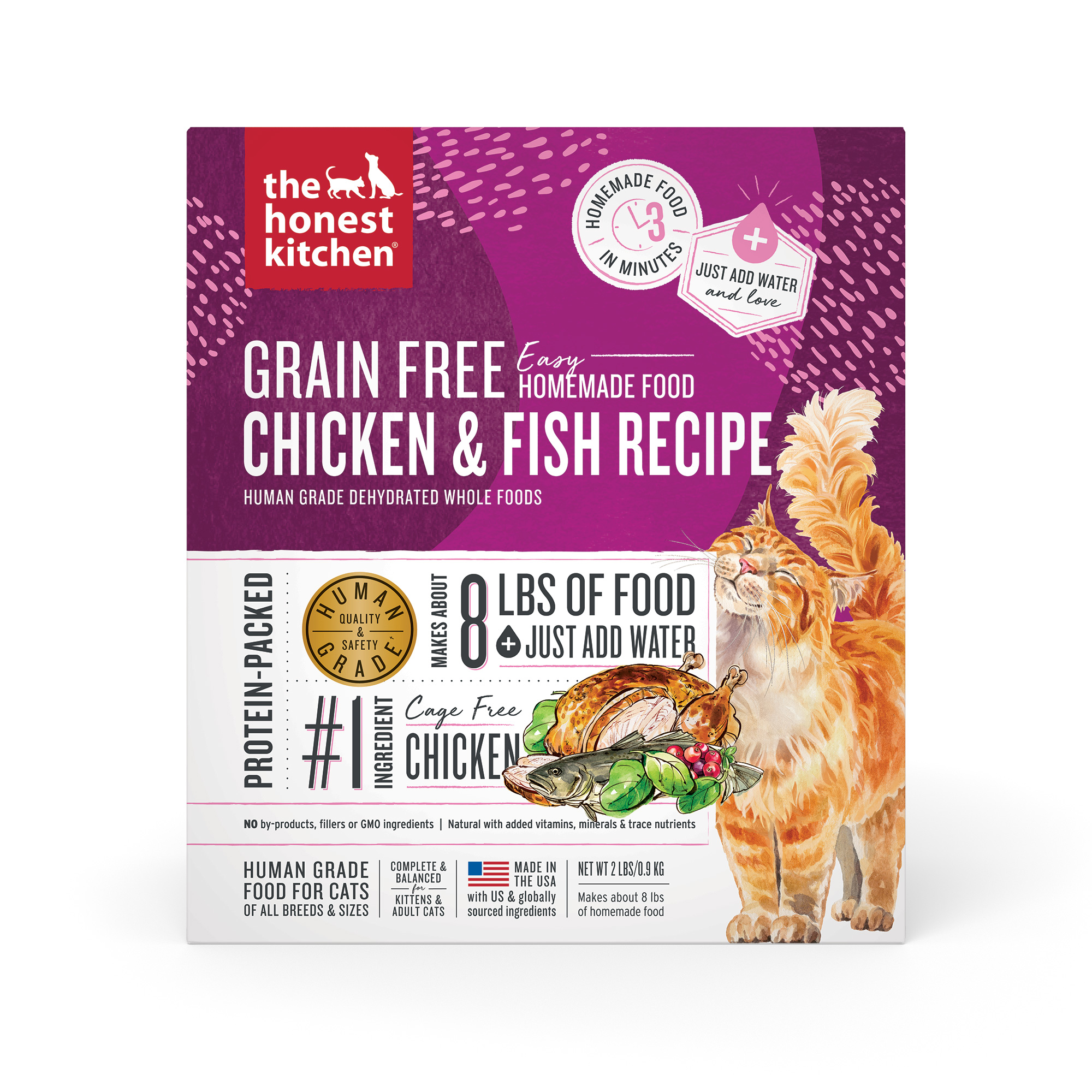 Honest Kitchen Dehydrated Cat Food Grain Free Chicken & Whitefish 2#