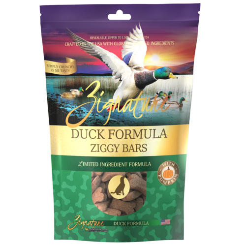 Zignature Ziggy Bars Dog Treats Duck Formula 12oz