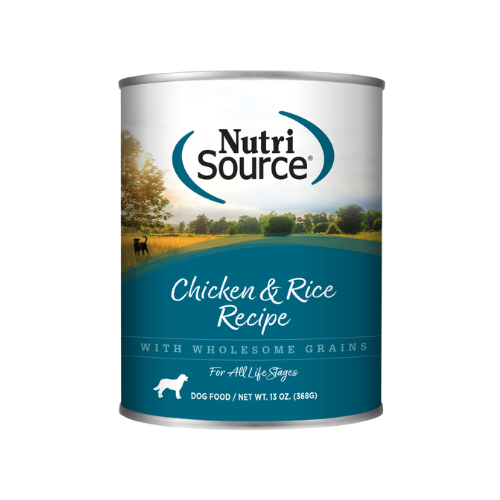 NutriSource Dog Chicken & Rice 13oz can